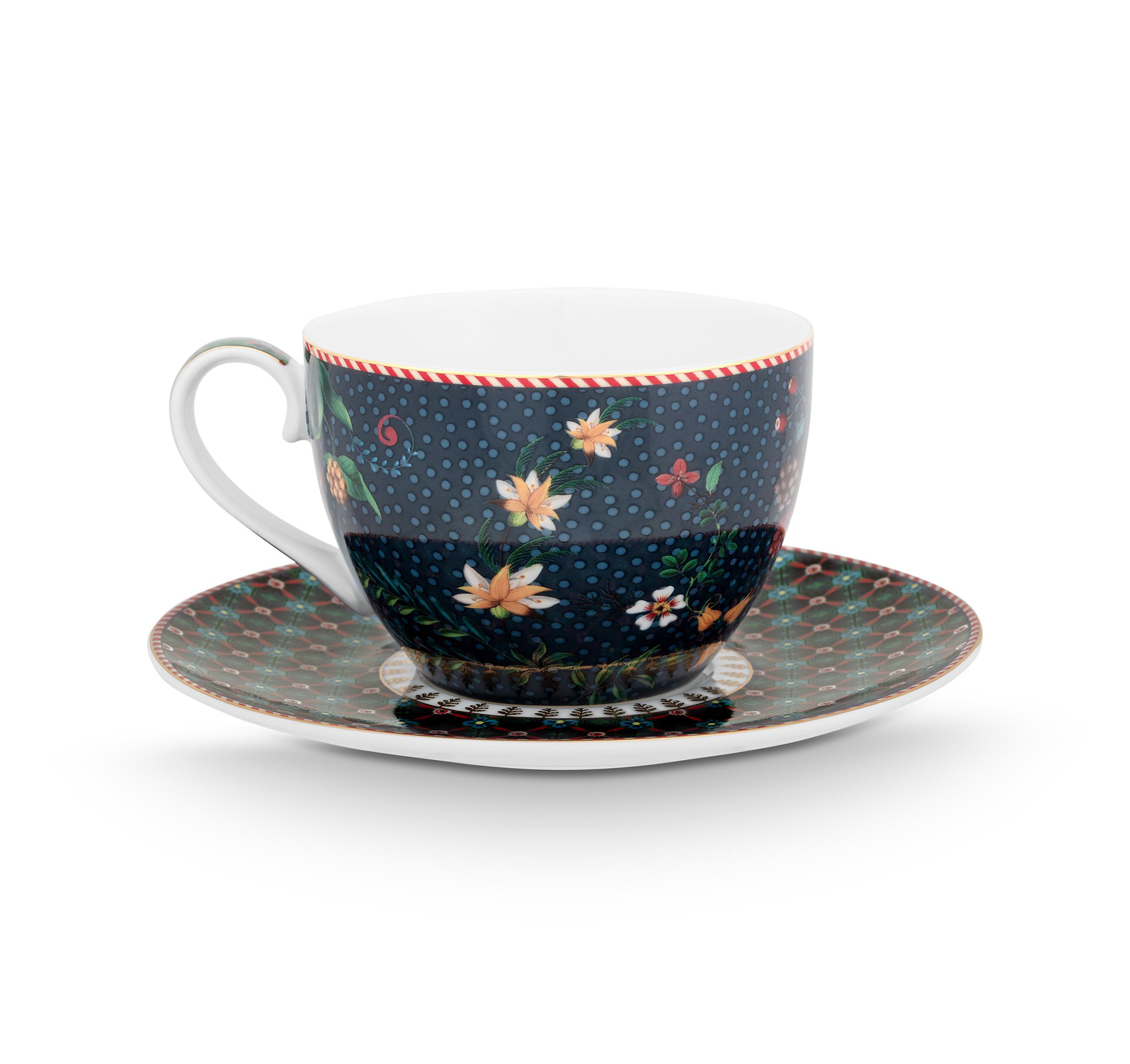 Pip Studio 2er Set  Tasse & Untertasse Berry Blues | blau