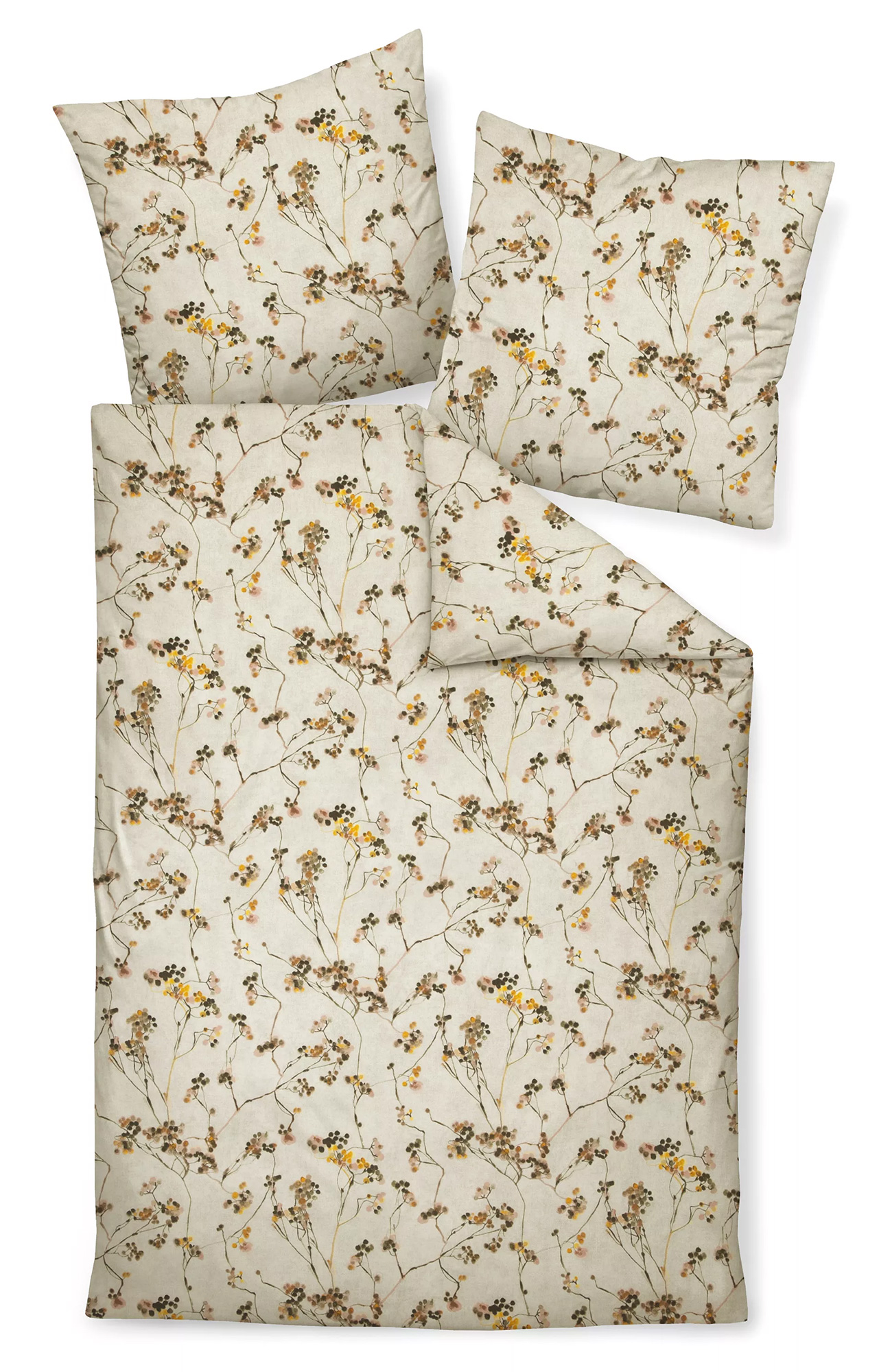 Janine Feinbiber-Bettwäsche DAVOS | 03 gelbgold olivgrün