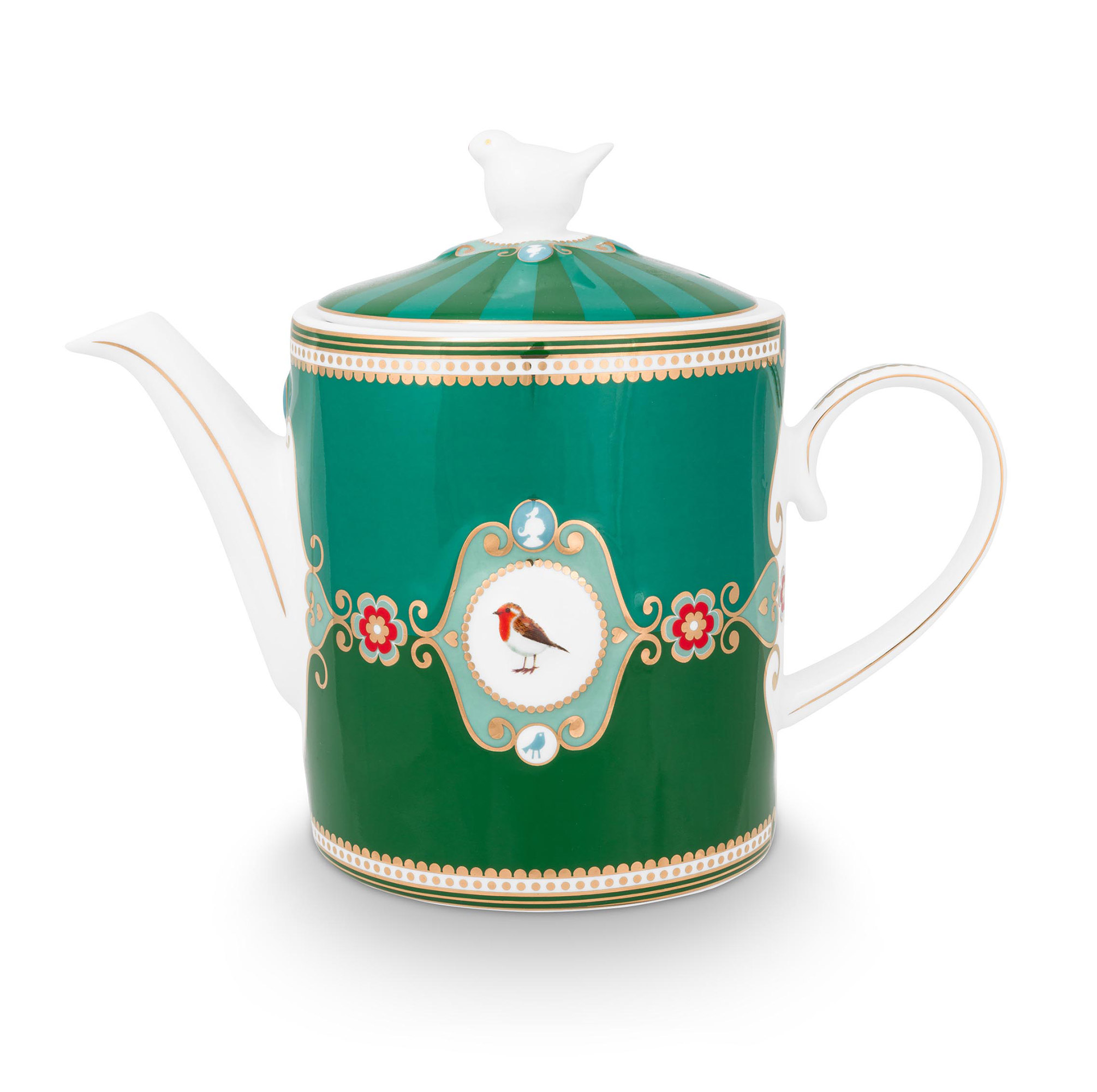 Pip Studio Teekanne gross Love Birds | Smaragdgrün