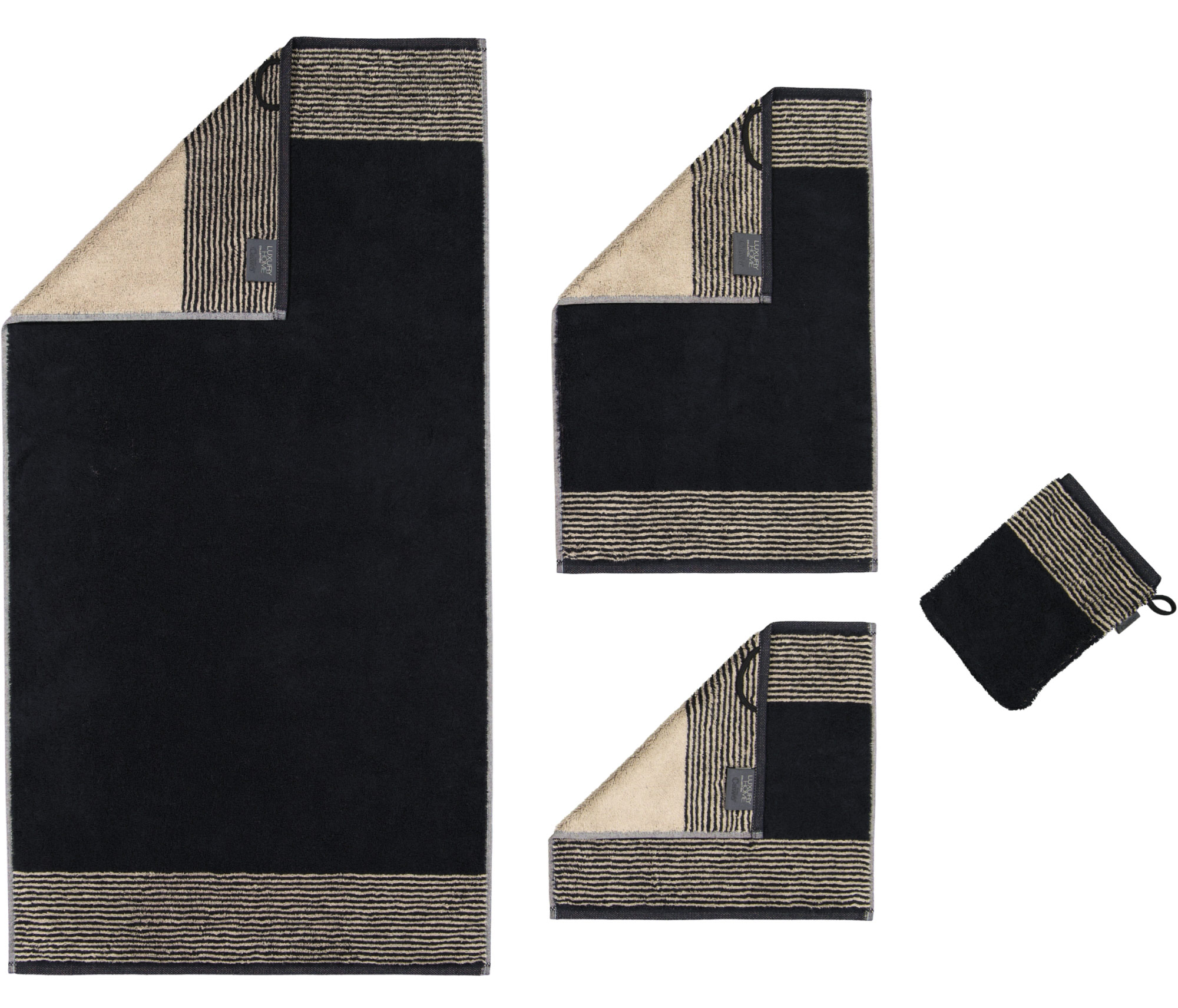 Cawö Handtuch Luxury Home 590 | 93 schwarz