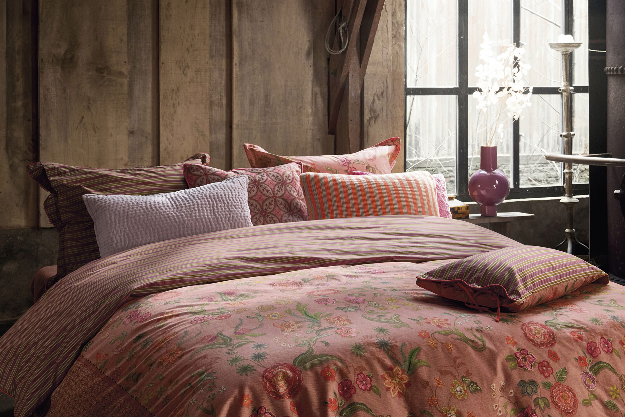 Pip Studio Perkalbettwäsche Coco Flower | Coral