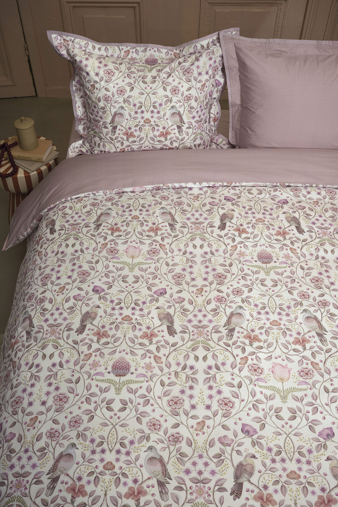 Pip Studio Perkalbettwäsche Garden of Dove | Off-White