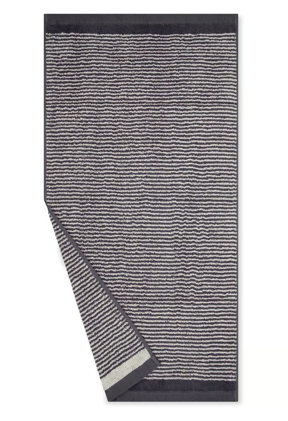 Ross Handtuch Schmaler Querstreifen 4840 | 87 Schiefer/Natur