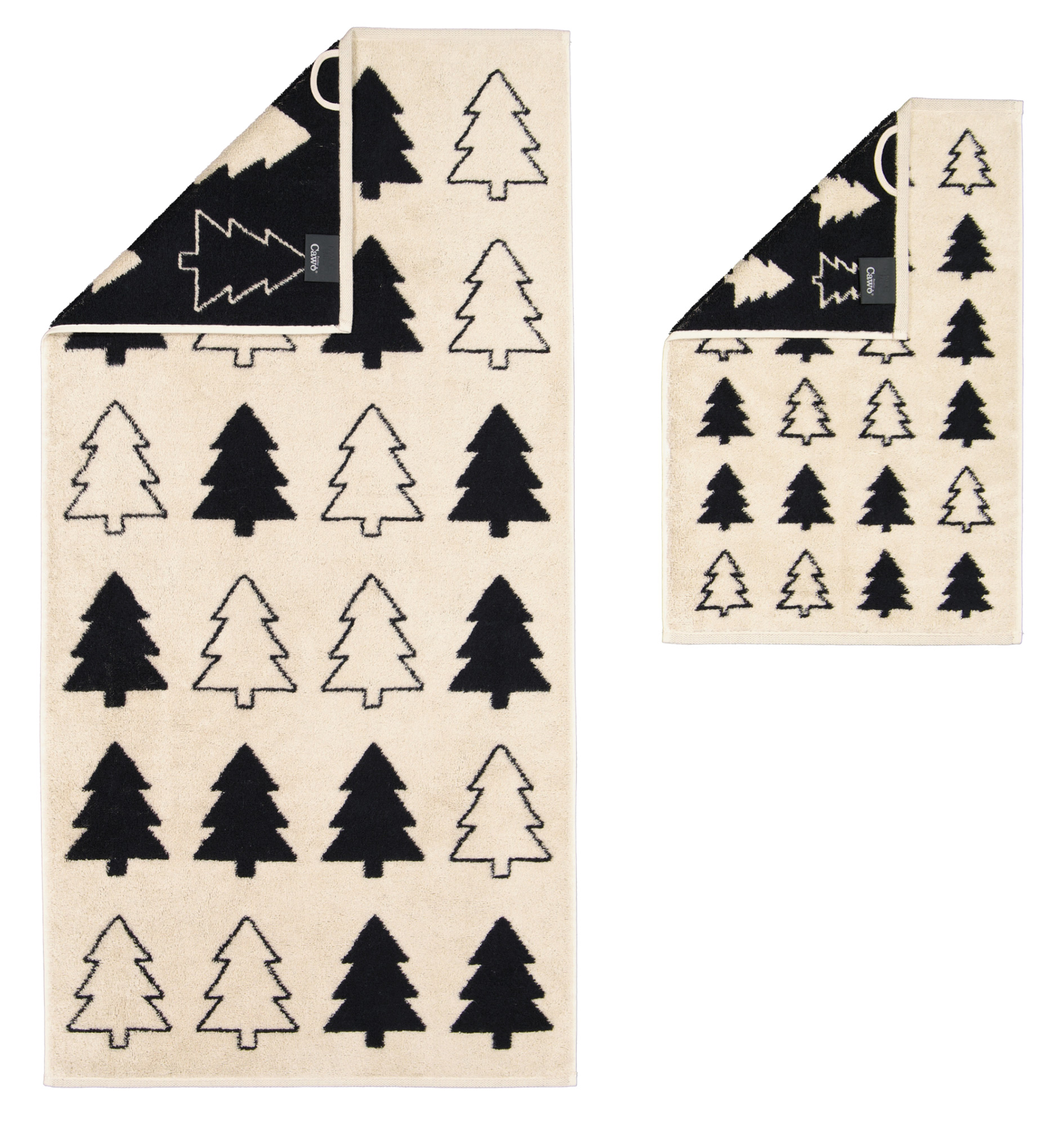 Cawö Handtuch Christmas Edition 794 | 39 natur-schwarz