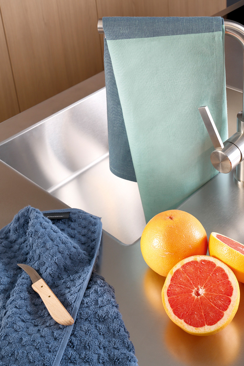 Cawö Geschirrtuch Duo Cuisine 535 | 14 nachtblau/mint