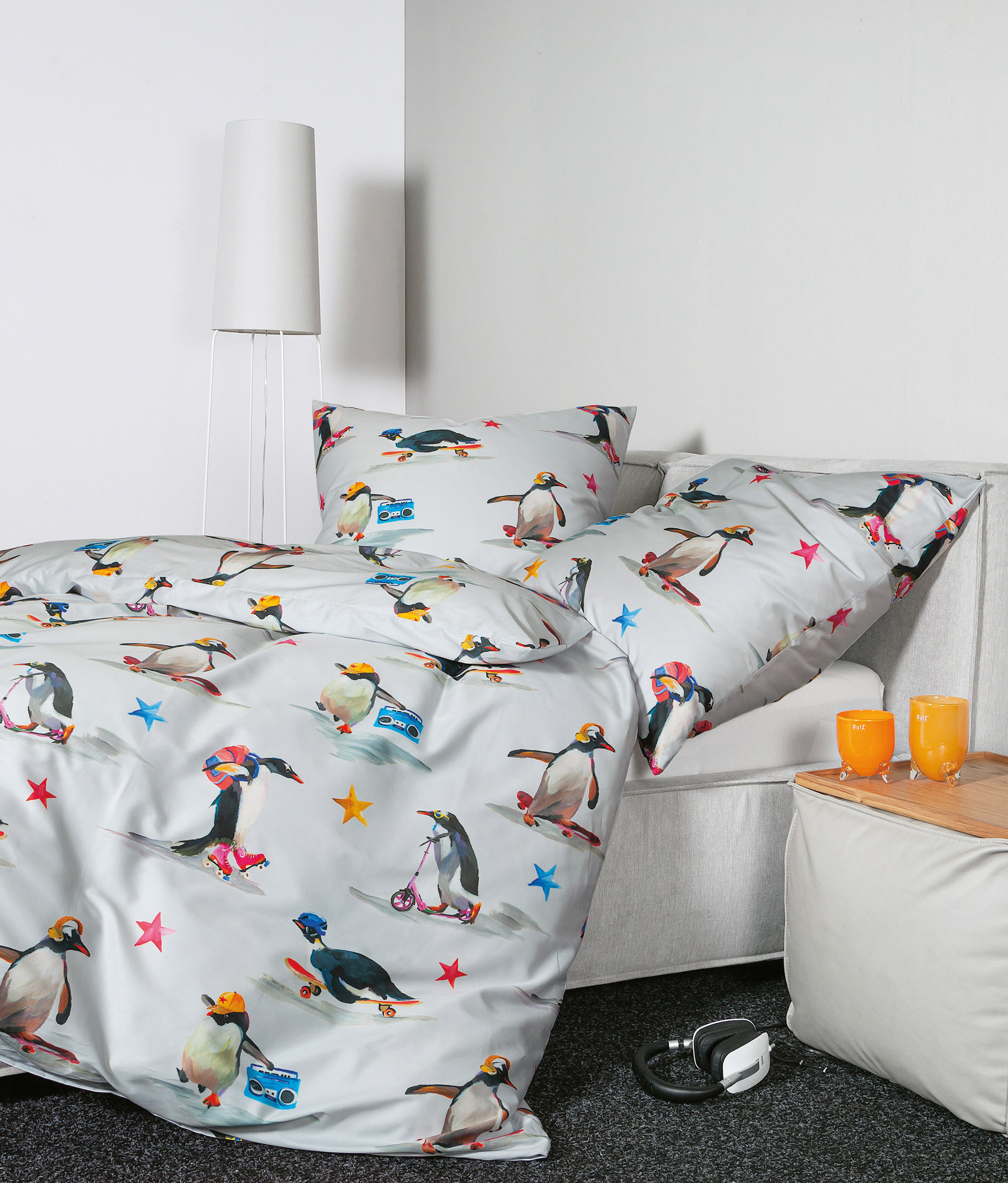 Janine Satinbettwäsche modern art S | 09 mulitcolor silber