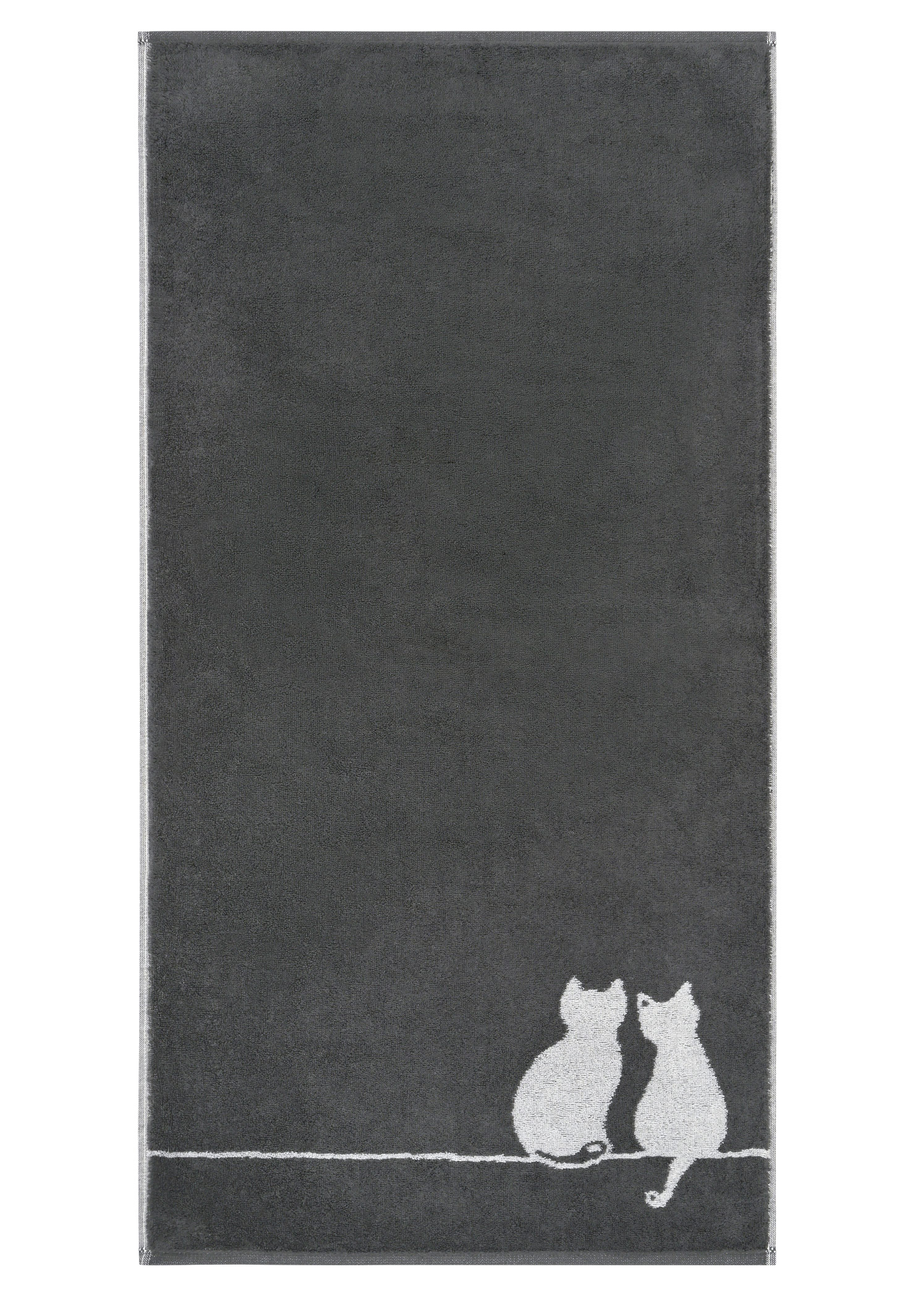 Cawö Handtuch Cute Cats | 77 basalt/platin