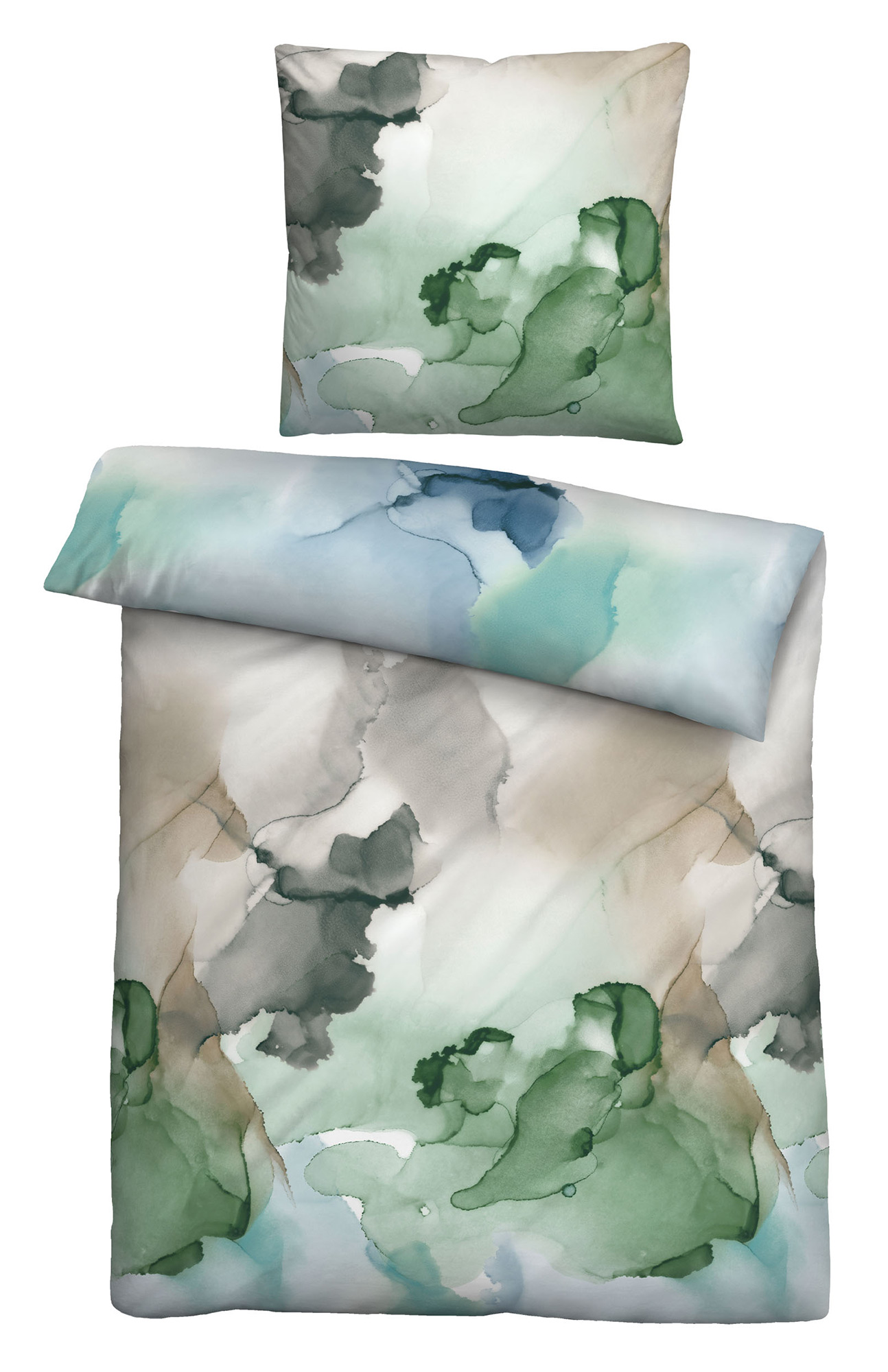 Biberna Satin-Bettwäsche 0614515 | 284 Blau-Grün