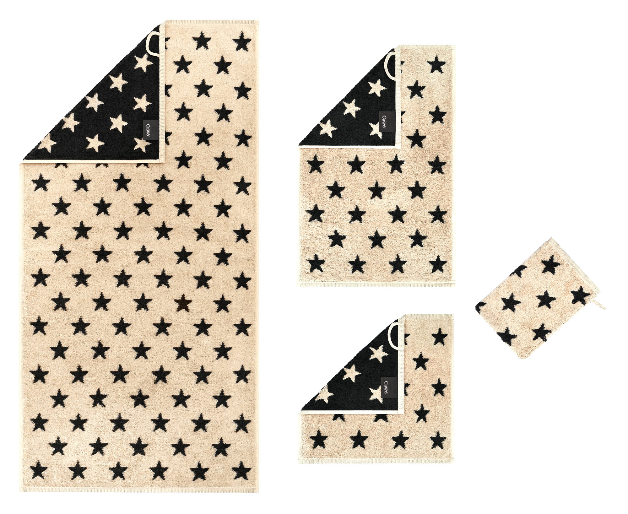 Cawö Handtuch New Stars 6261 | 37 beige/basalt