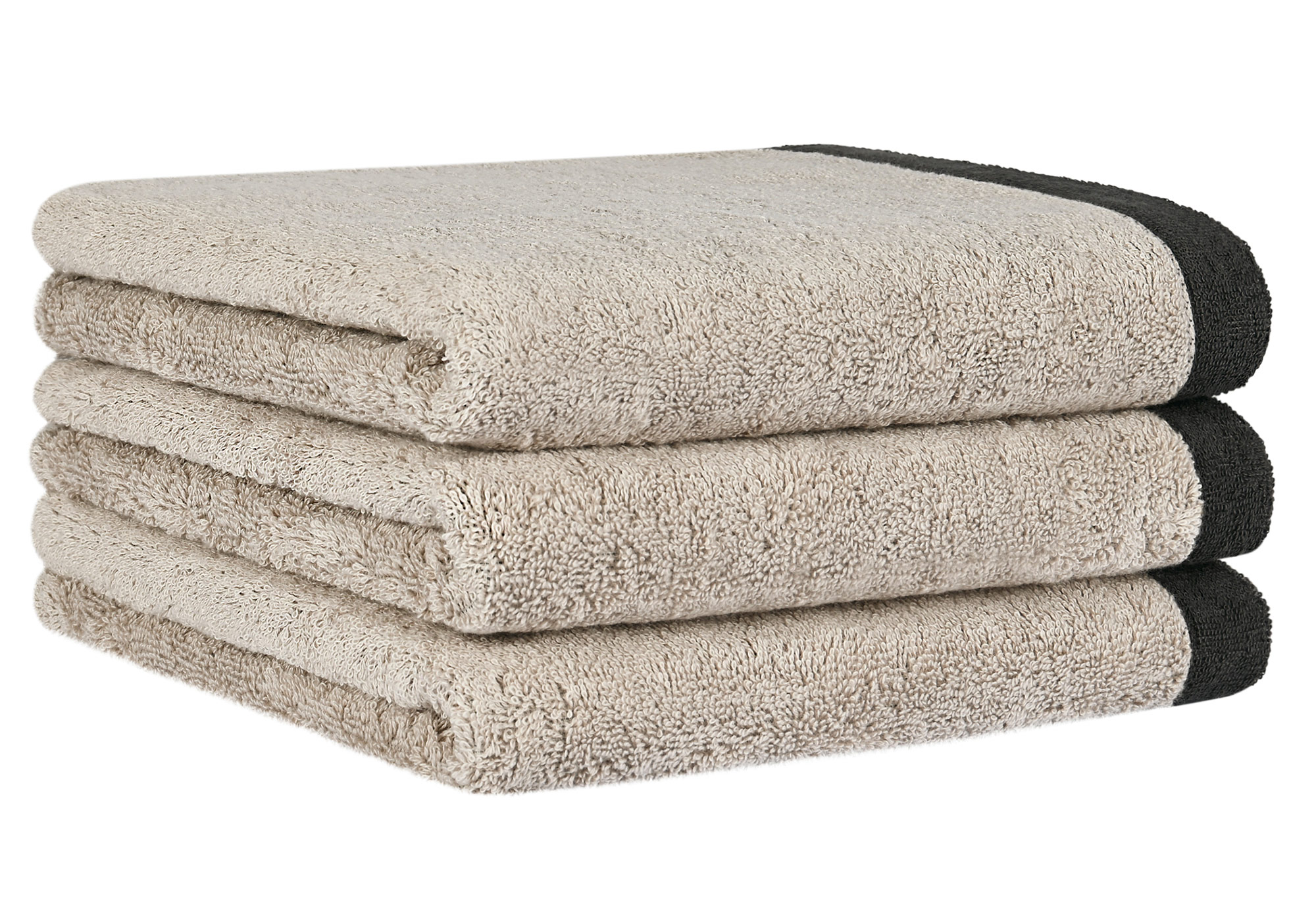 Cawö Handtuch Lifestyle Splash 7071 | 37 leinen/basalt