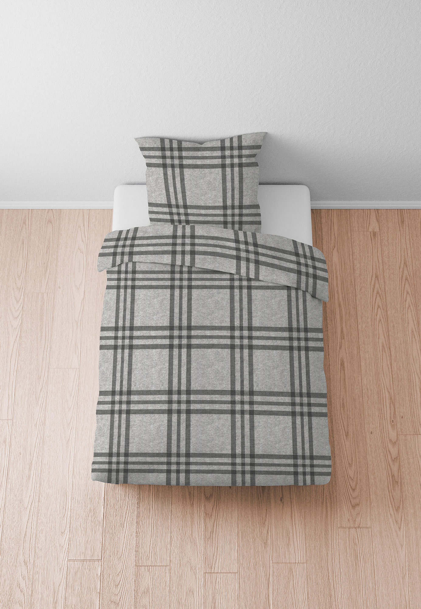 Biberna Melange-Flanellbettwäsche 0840513 | 017 Sturmgrau