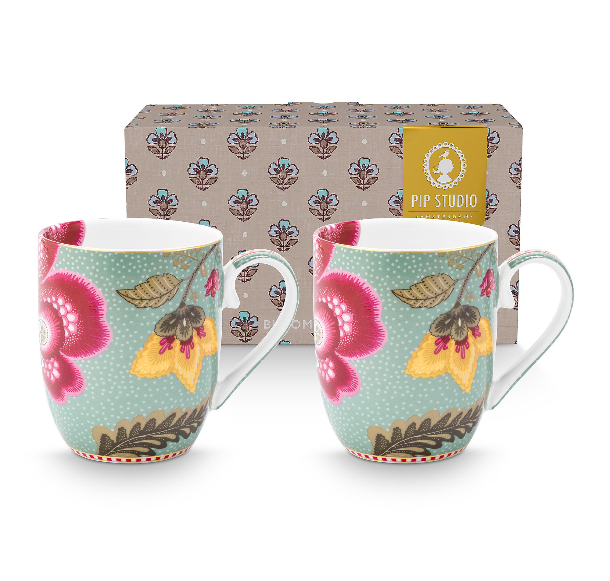 Pip Studio 2er Set Tassen klein Blooming Tales | Blue