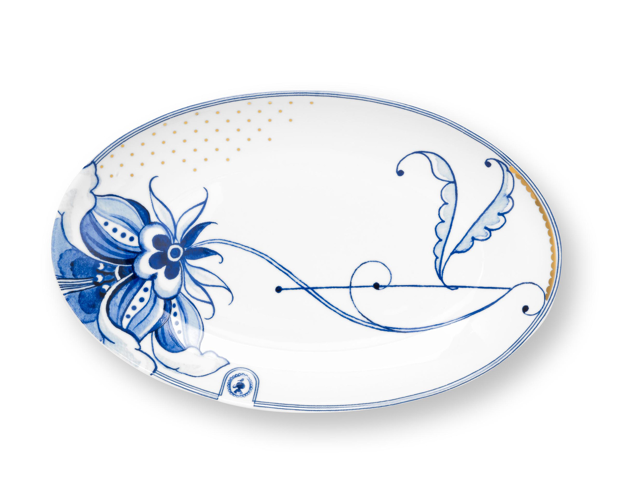 Pip Studio Servierteller oval Pip & The Blue Bird | weiss