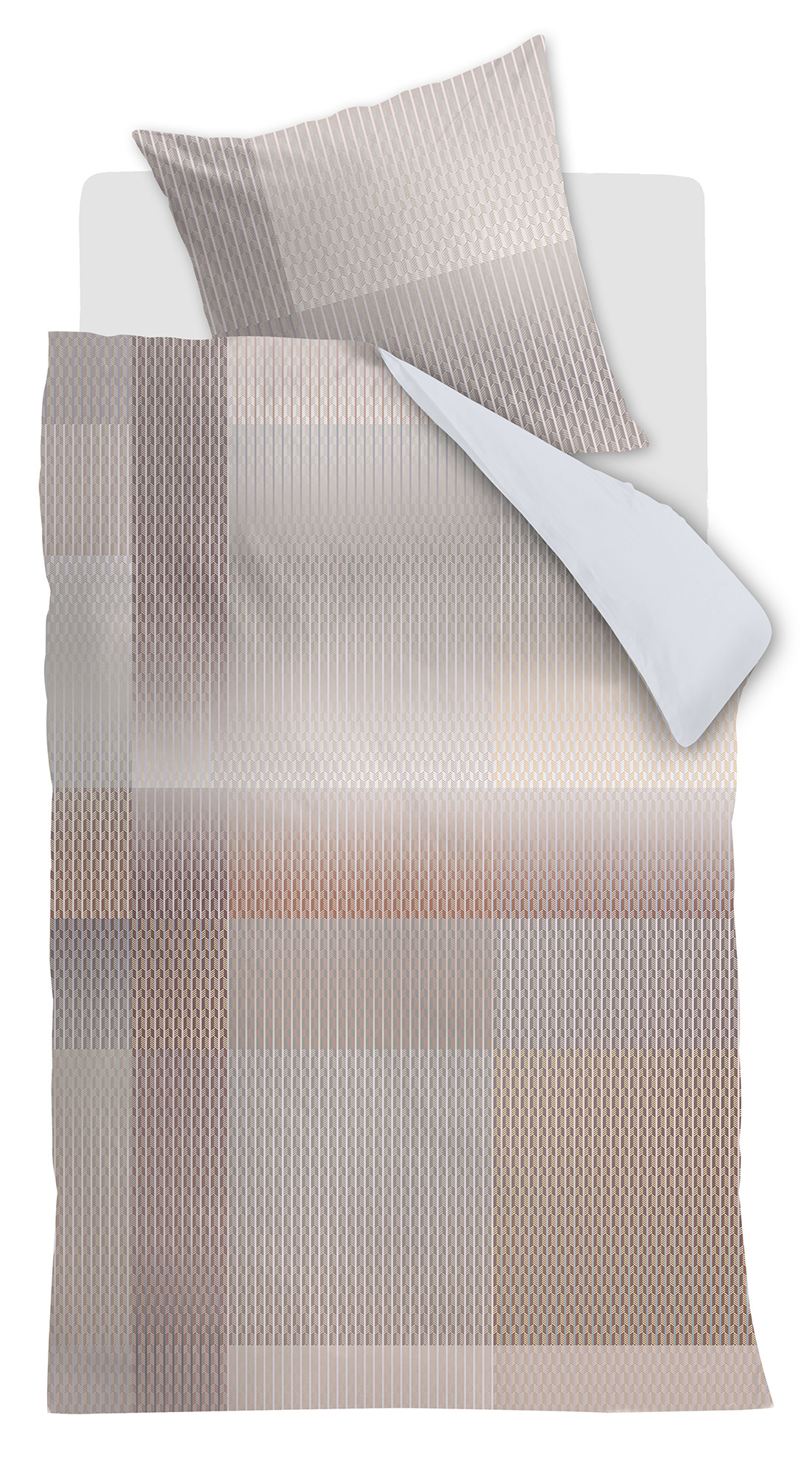 Beddinghouse Satin-Bettwäsche Digital Weave | grau-grün