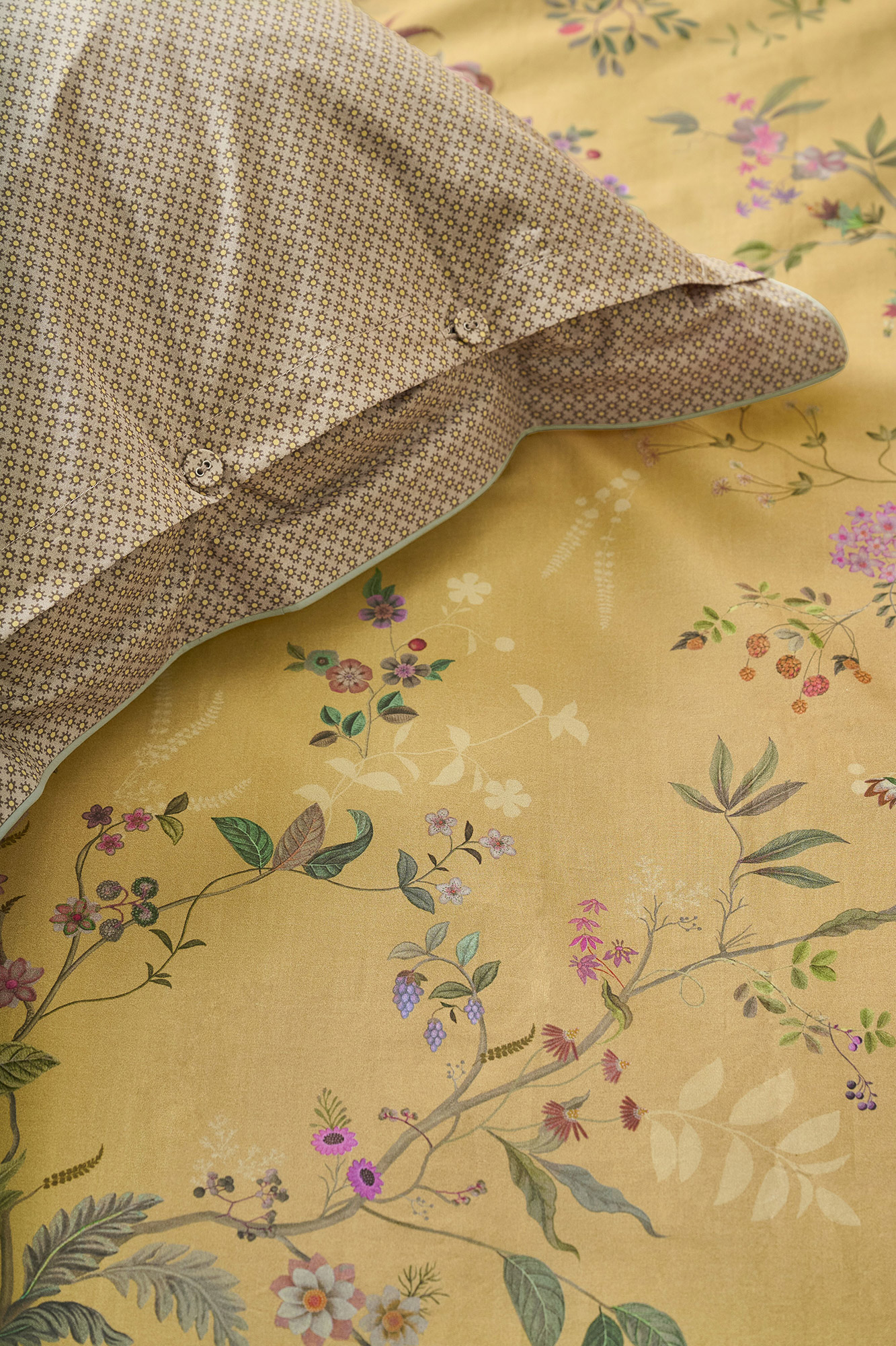 Pip Studio Perkalbettwäsche Bodhi Flower | Gelb