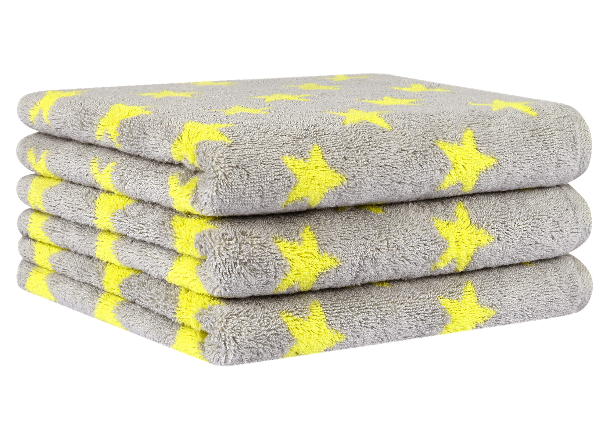 Cawö Handtuch New Stars 6261 | 75 platin/lime