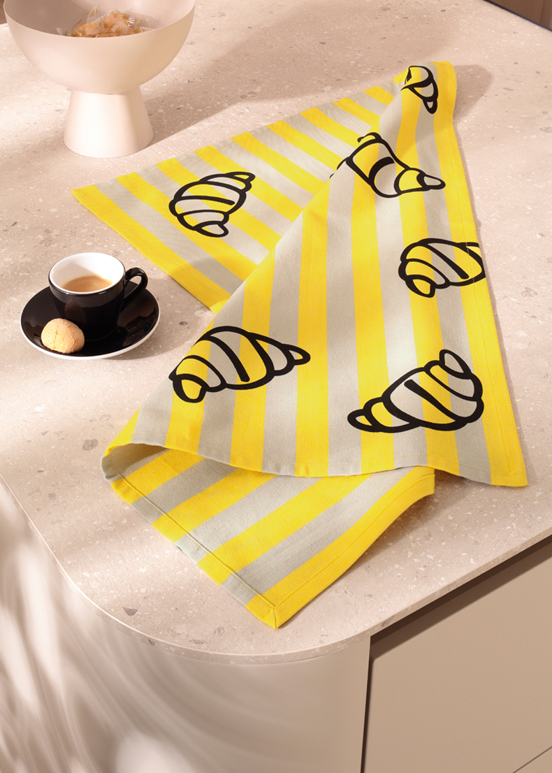 Cawö Geschirrtuch Prints & Stripes 544 | 53 stein/gelb