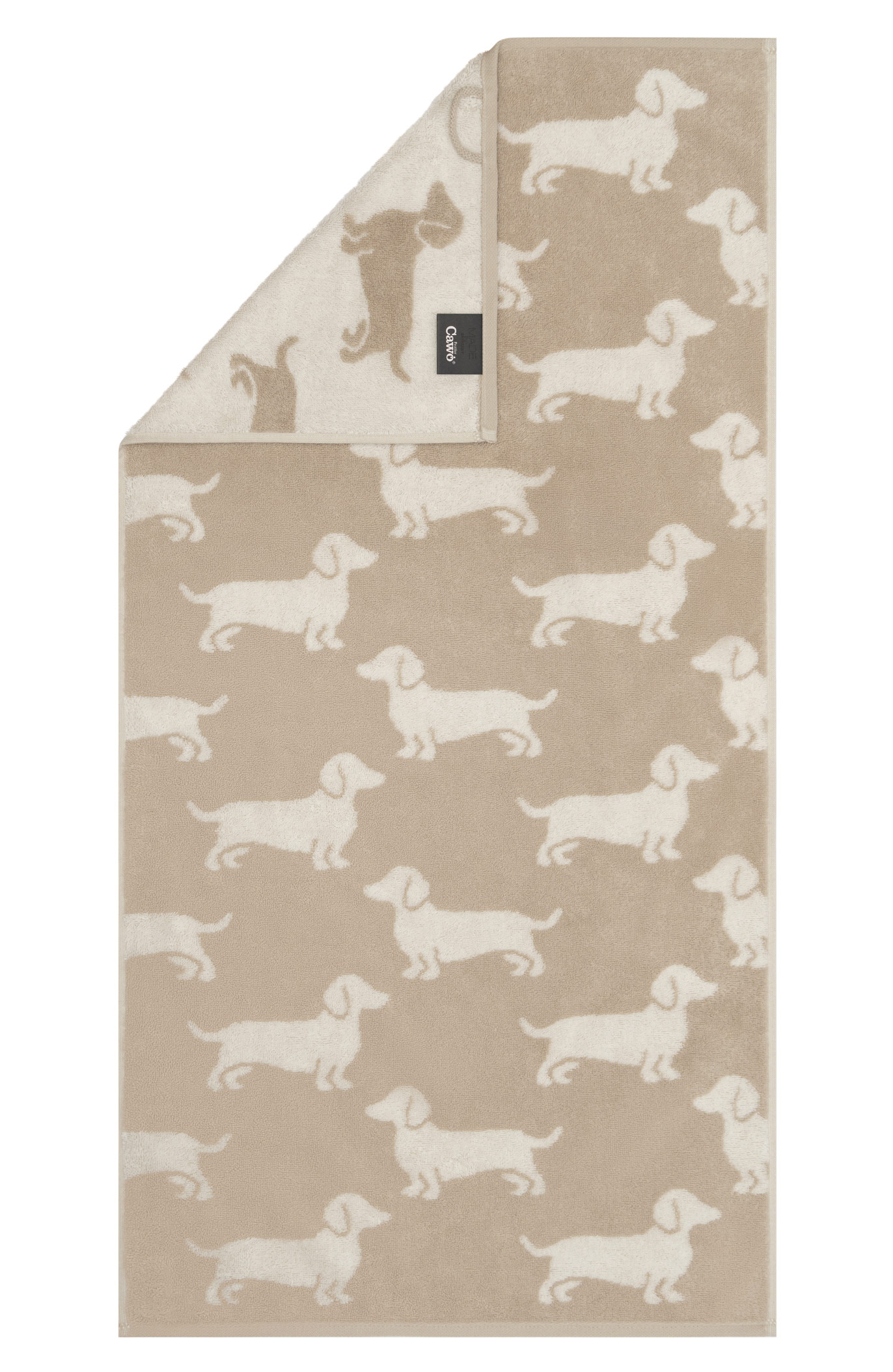 Cawö Handtuch We love Dogs 6246 | 33 natur/beige