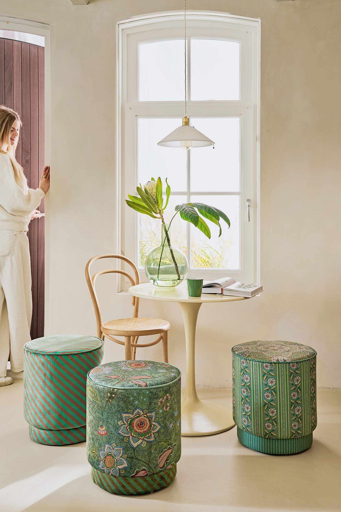 Pip Studio Pouf Sitzpouf Mumbai Morning | grün