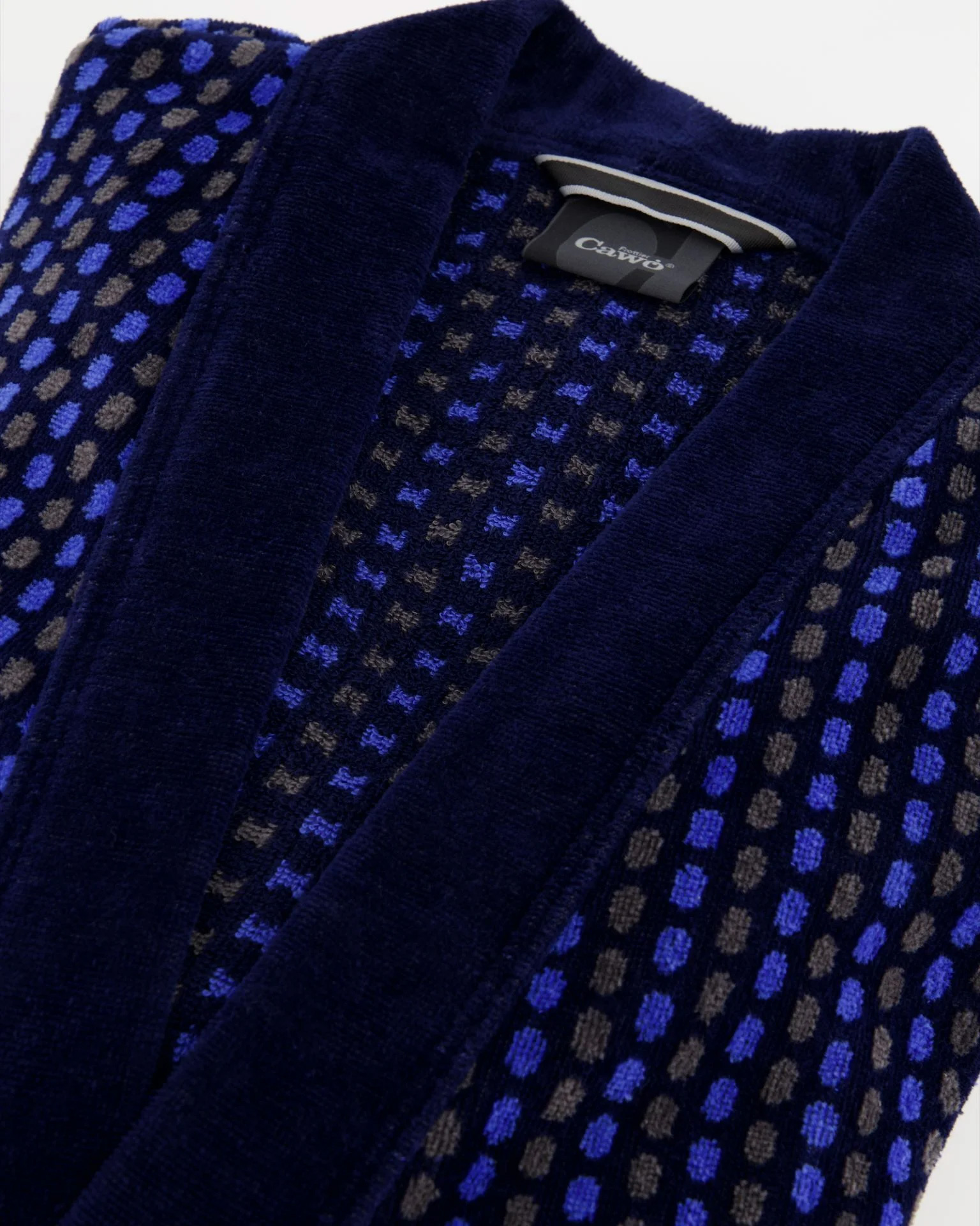 Cawö Herren Kimono-Bademantel 4851 | 11 blau