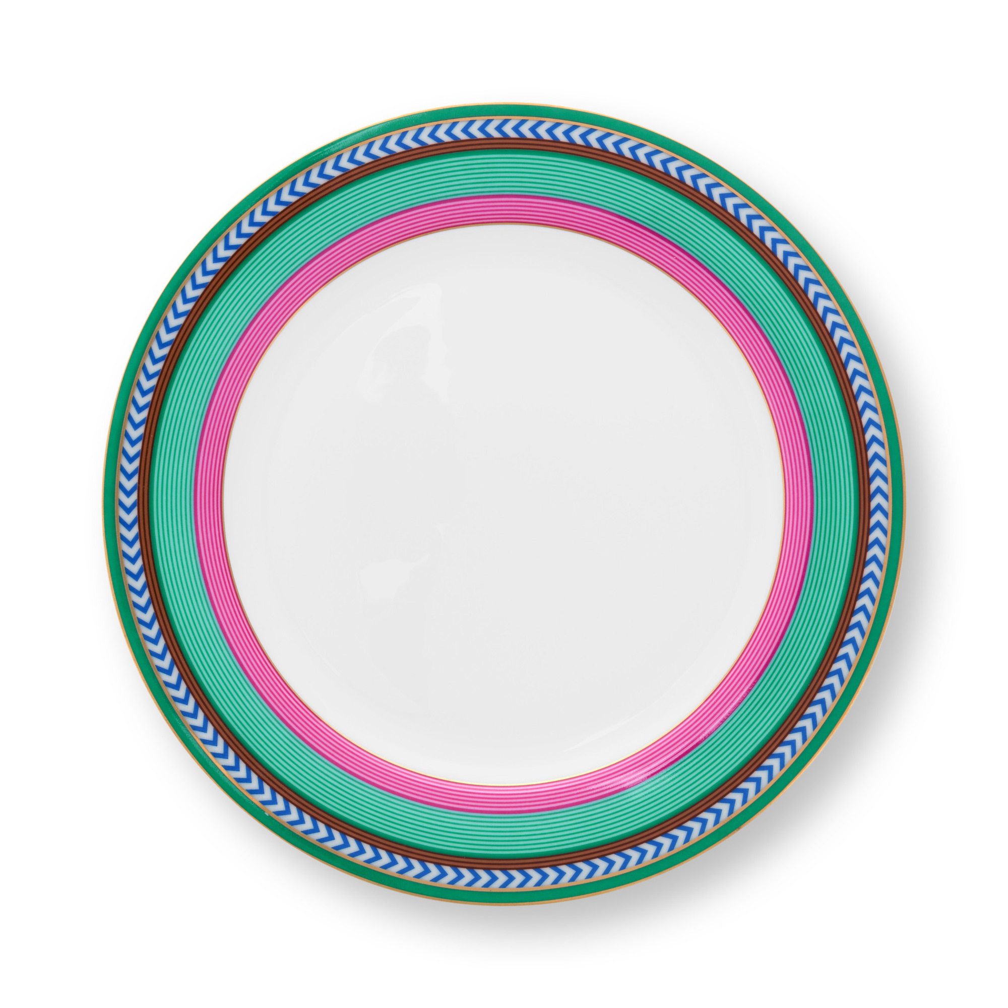 Pip Studio Teller Streifen Chique | Pink-Grün