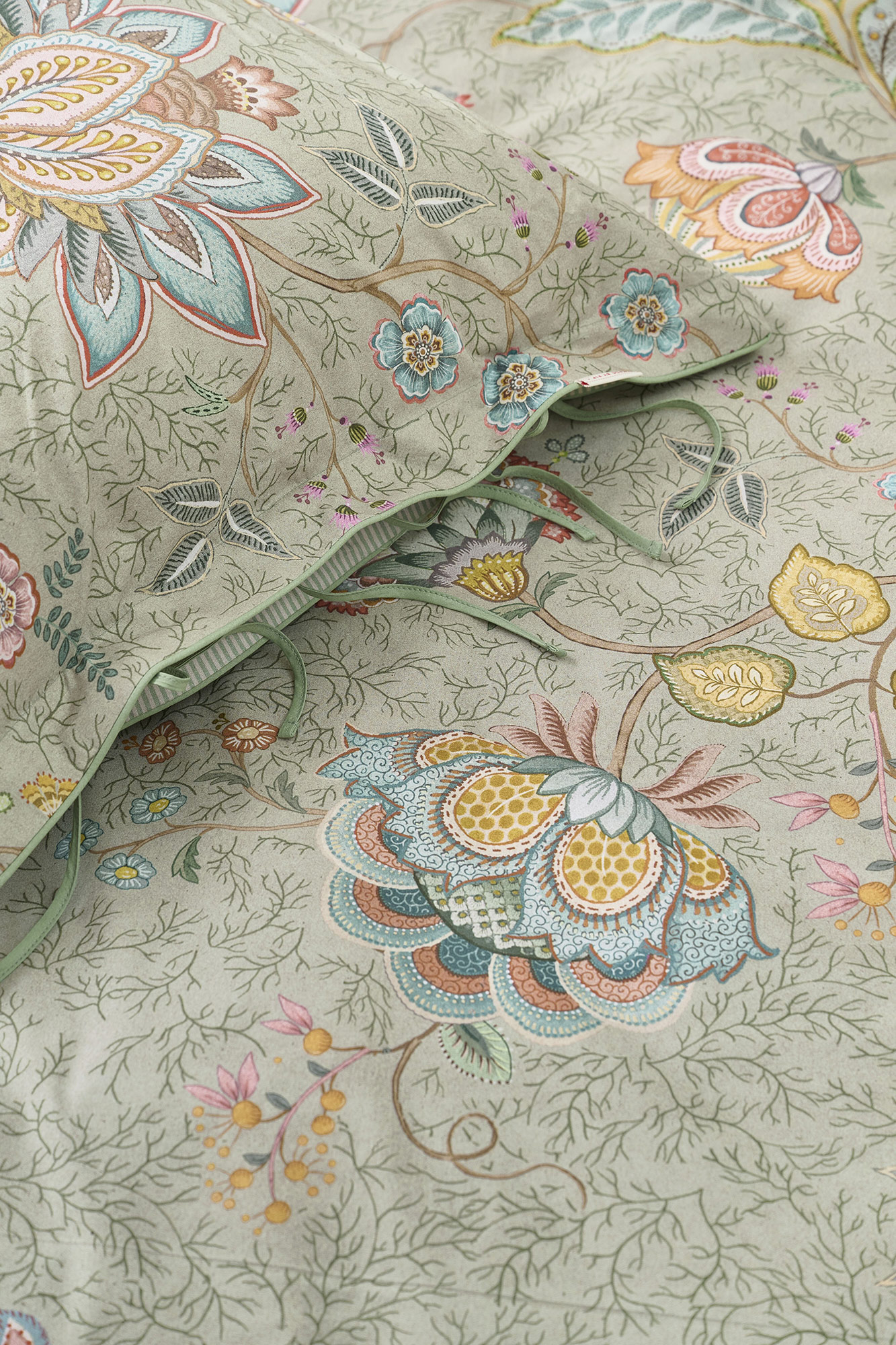 Pip Studio Perkalbettwäsche Mumbai Morning | Hellgrün