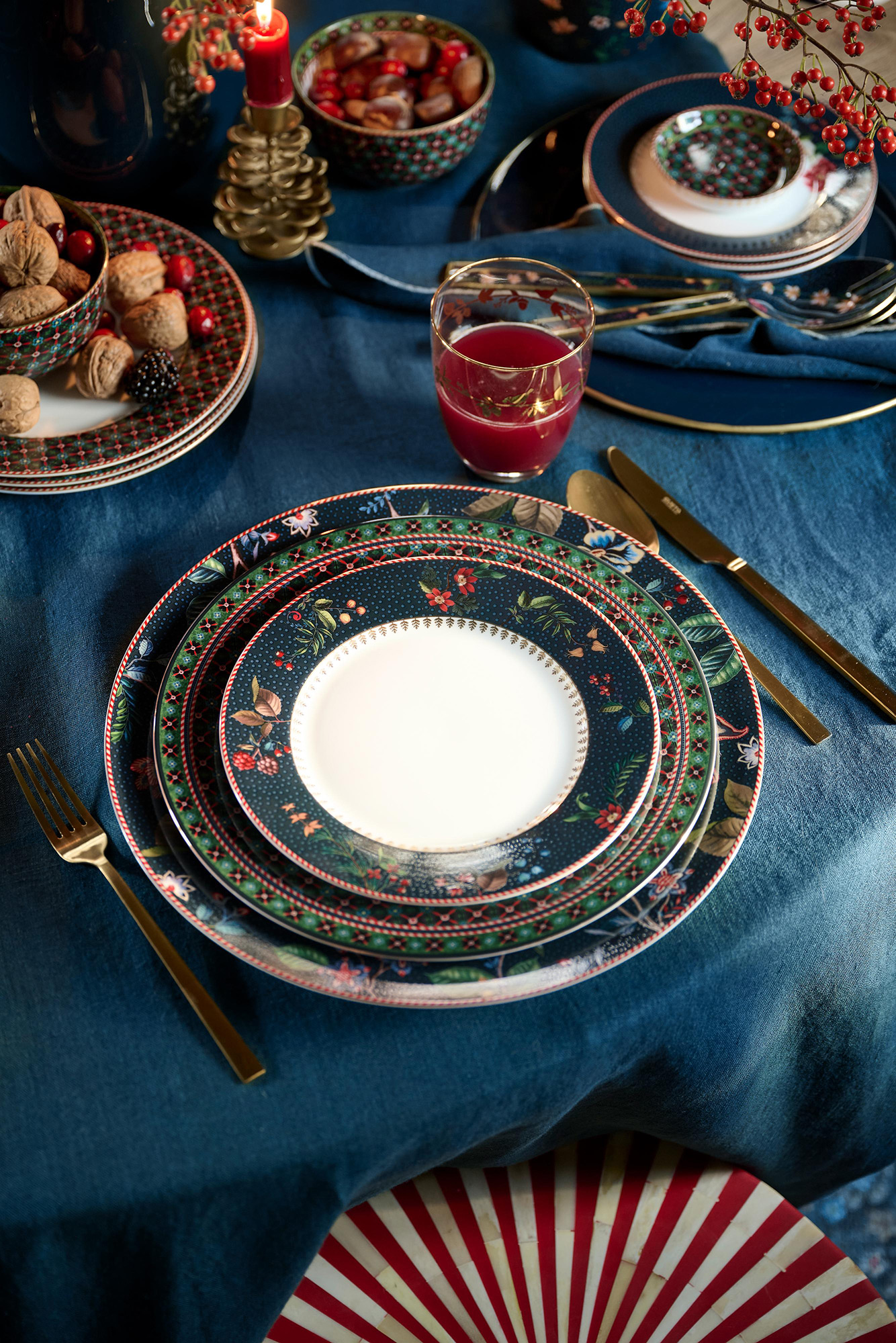 Pip Studio 3er Frühstückset Berry Blues | blau