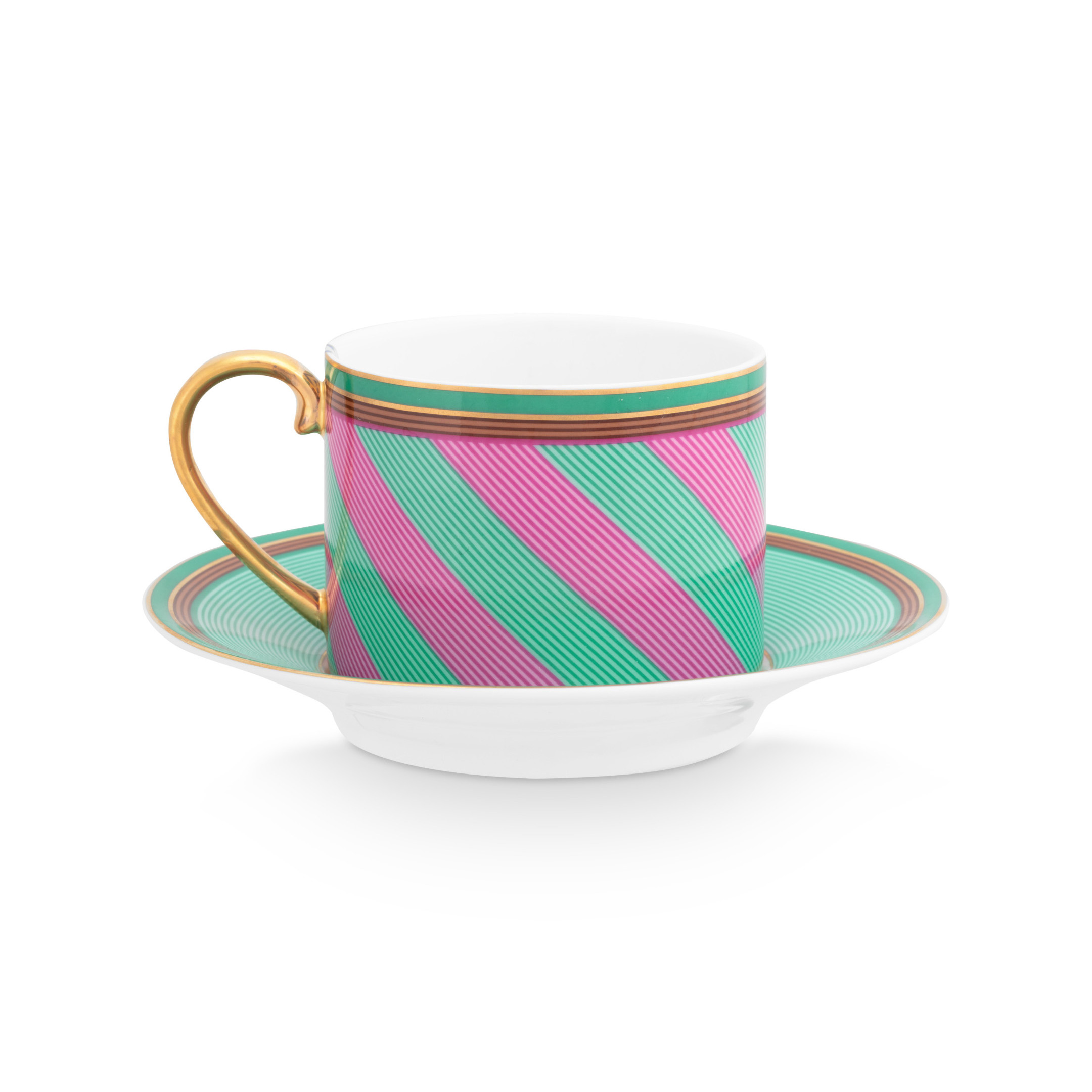 Pip Studio Tasse & Untertasse Chique | Pink-Grün