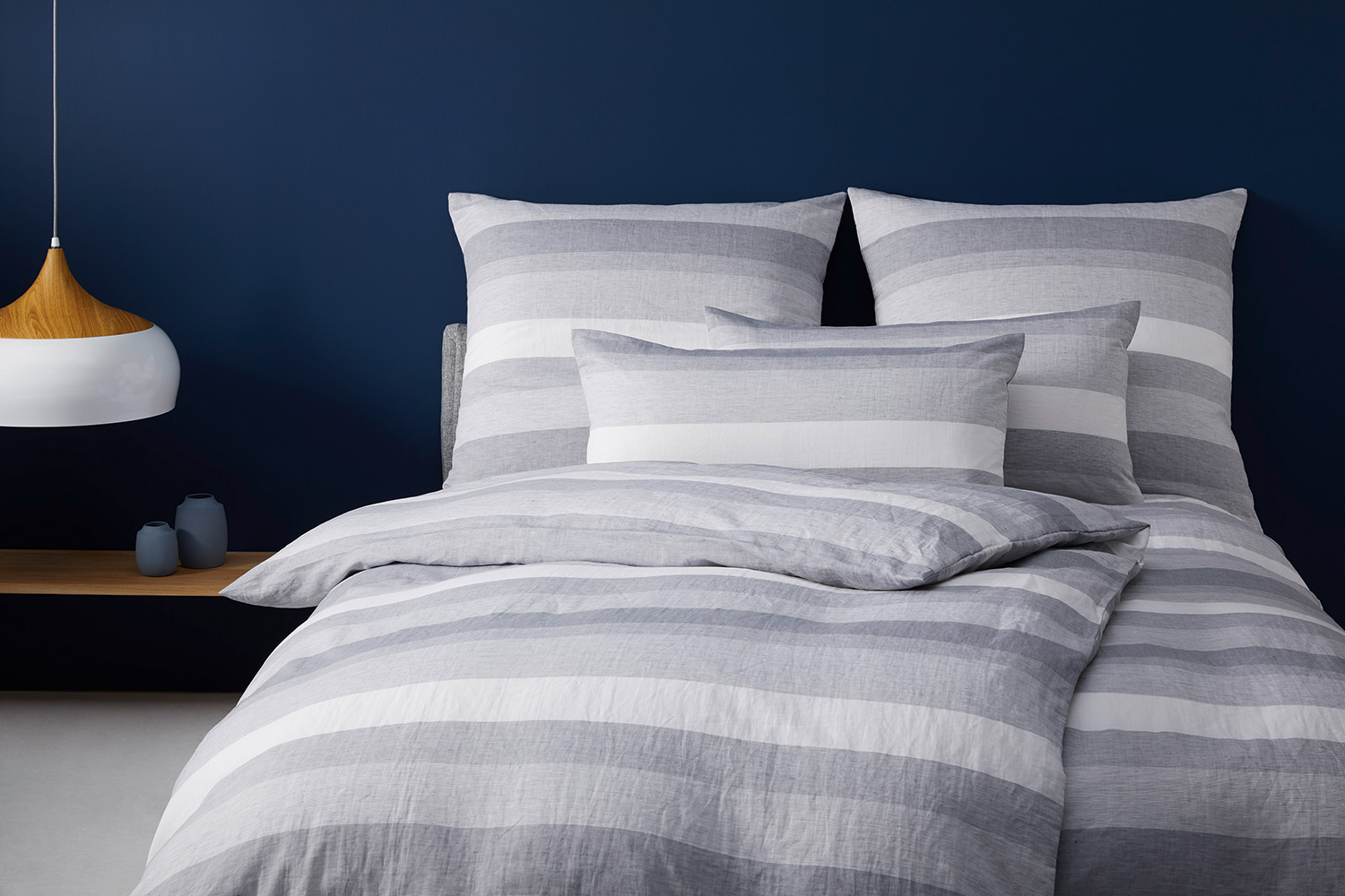Elegante Halbeinen-Bettwäsche Delight | 9 hellgrau