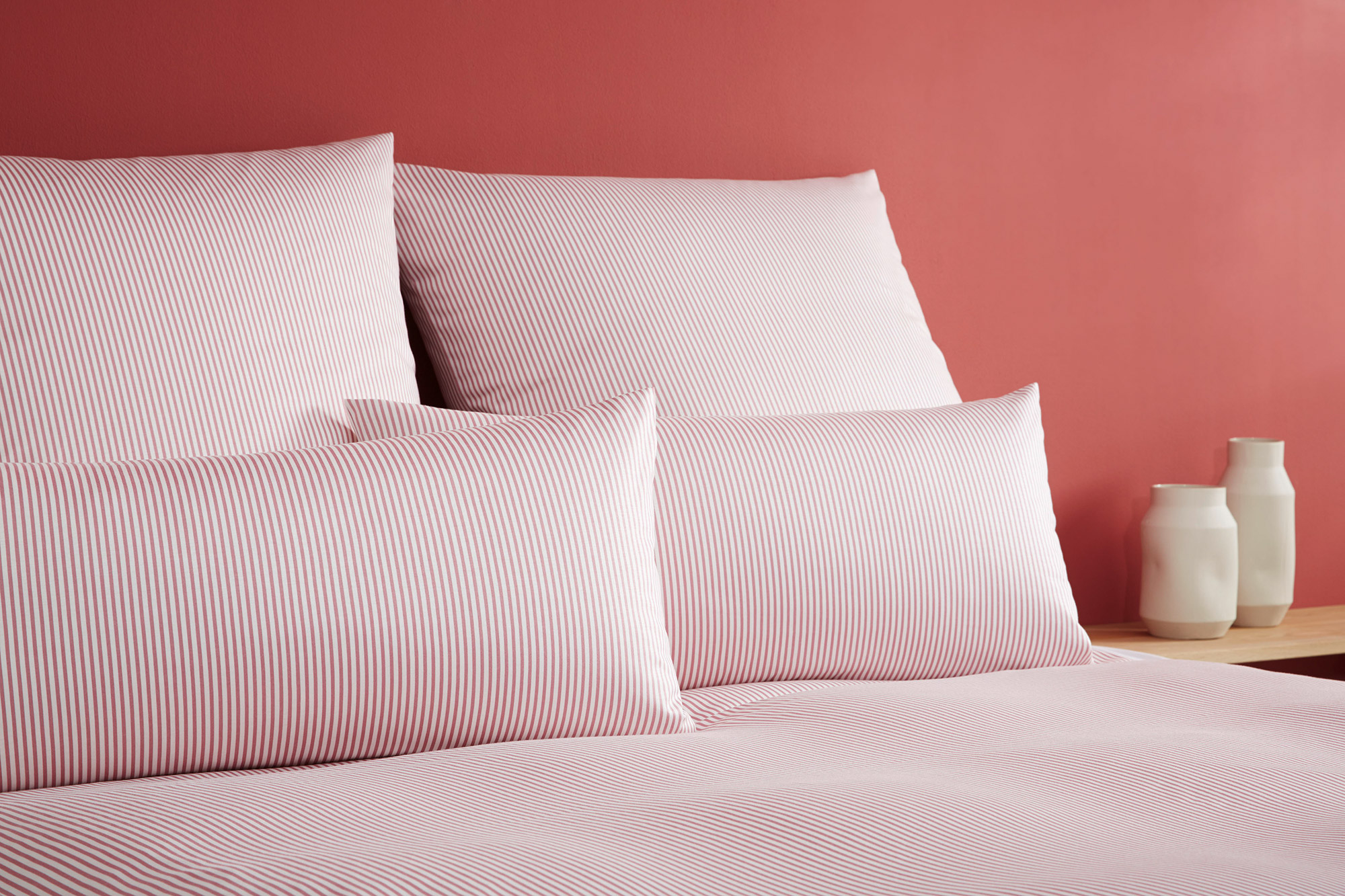 Elegante Mako Jerseybettwäsche Sister Stripe | 1 rose