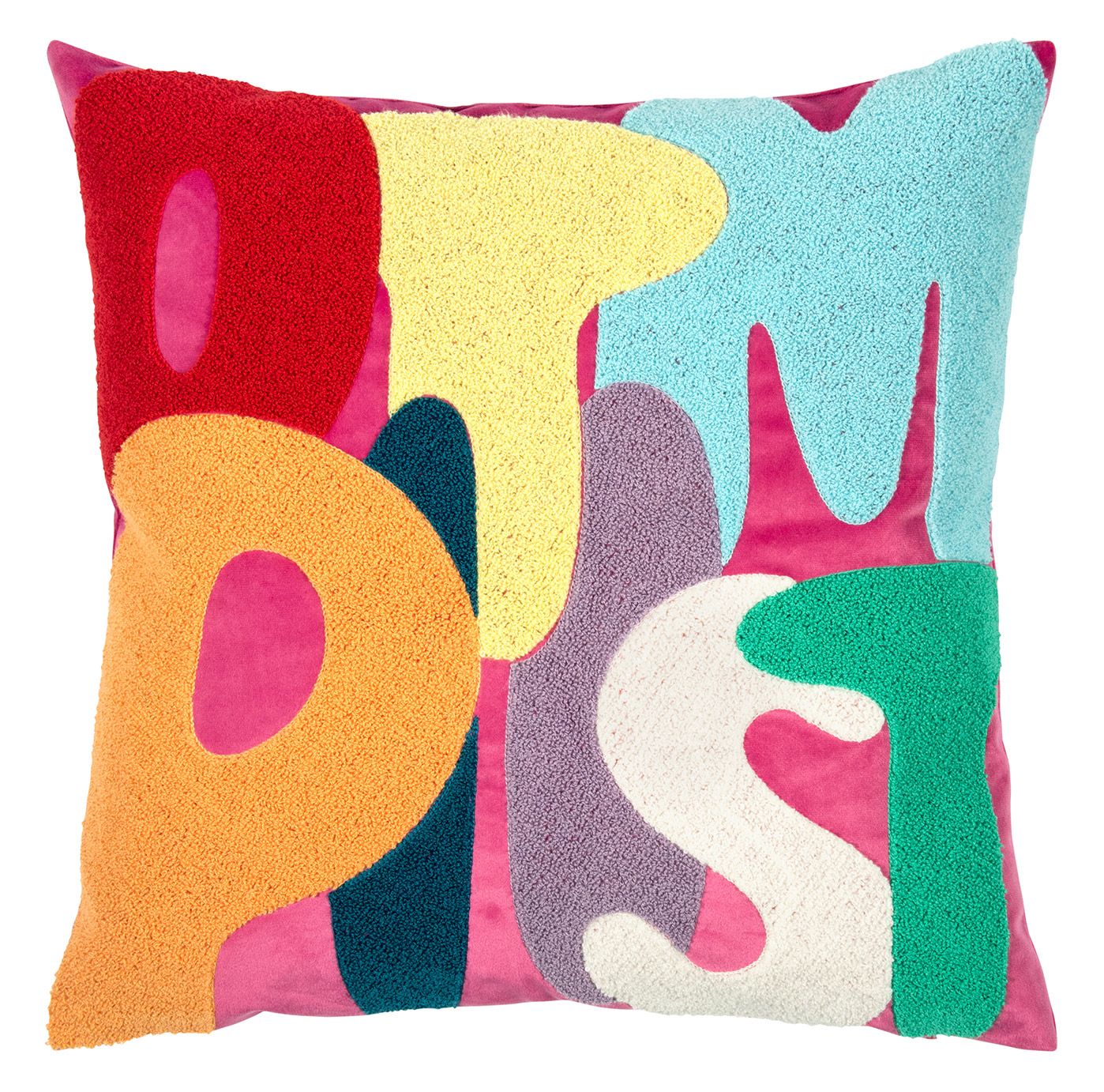 Pad Kissenhülle Letters OPTIMIST | multi-hot pink