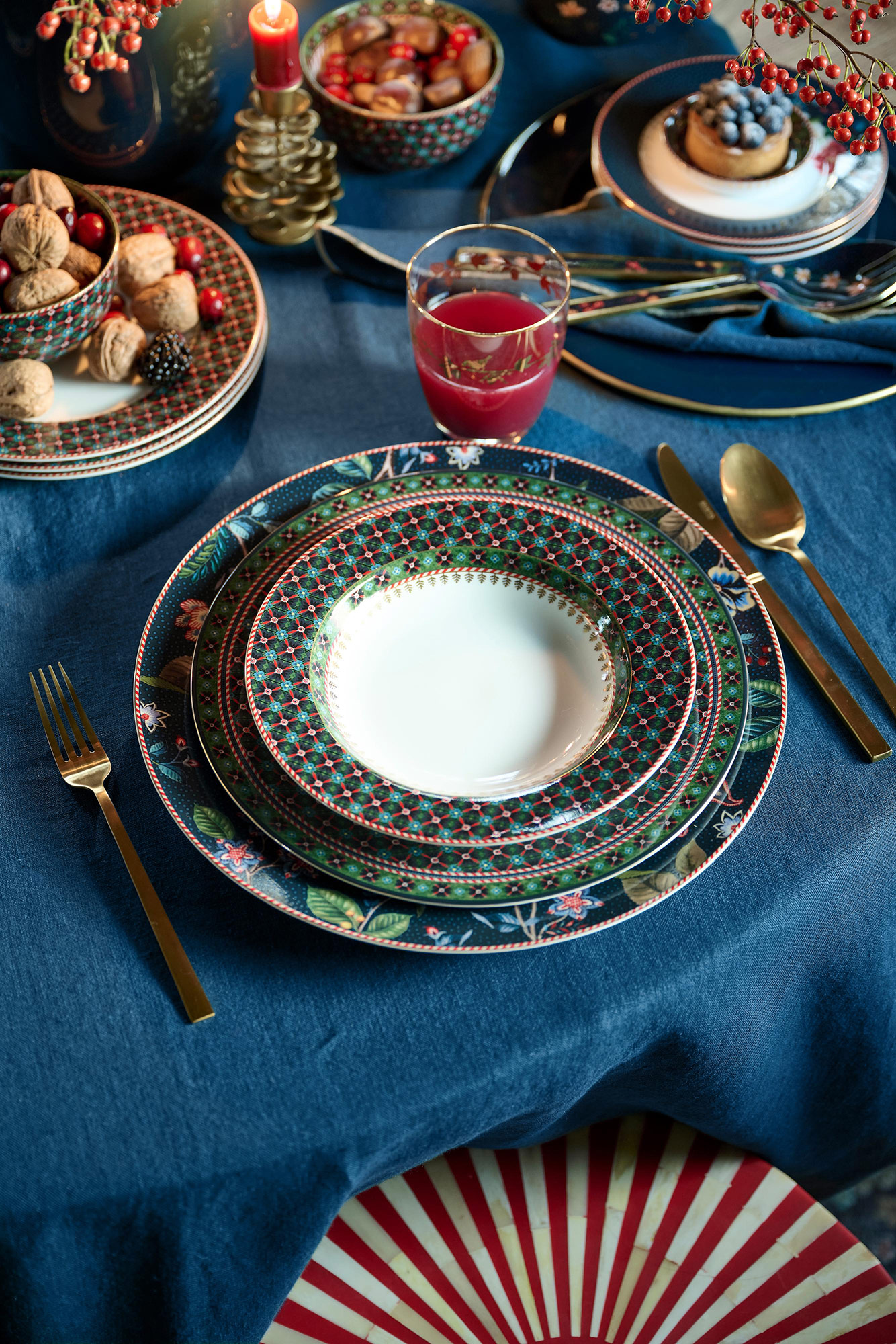 Pip Studio Platzteller Berry Blues | blau