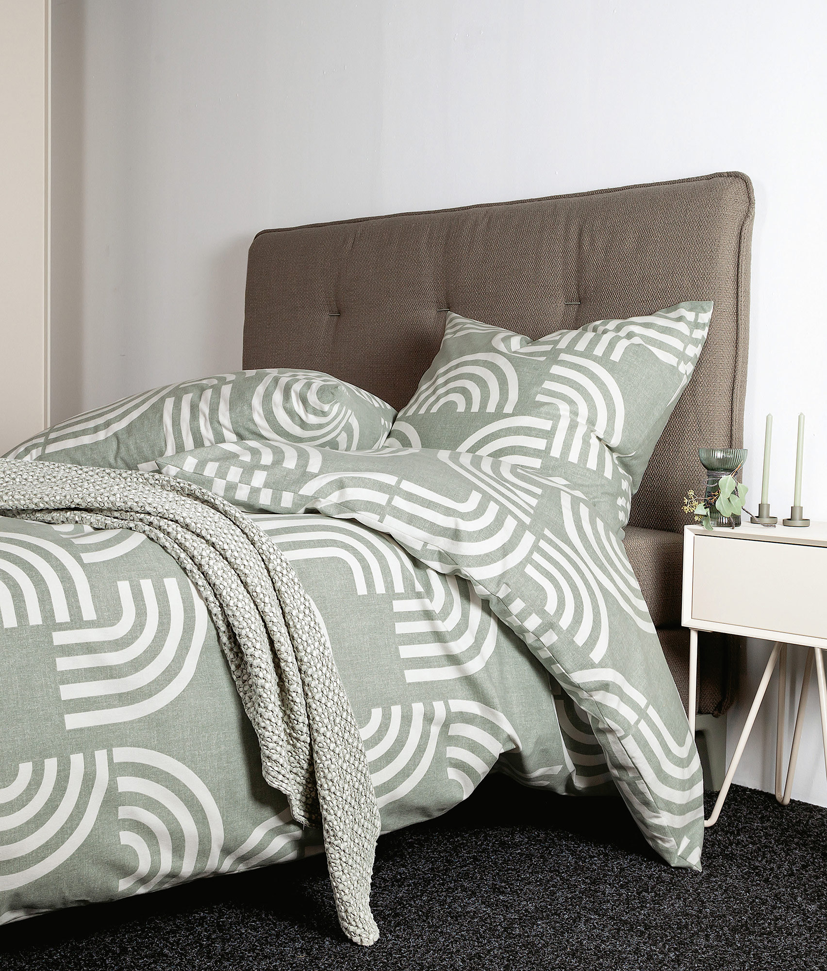 Janine Feinbiber-Bettwäsche DAVOS | 06 salbeigrün