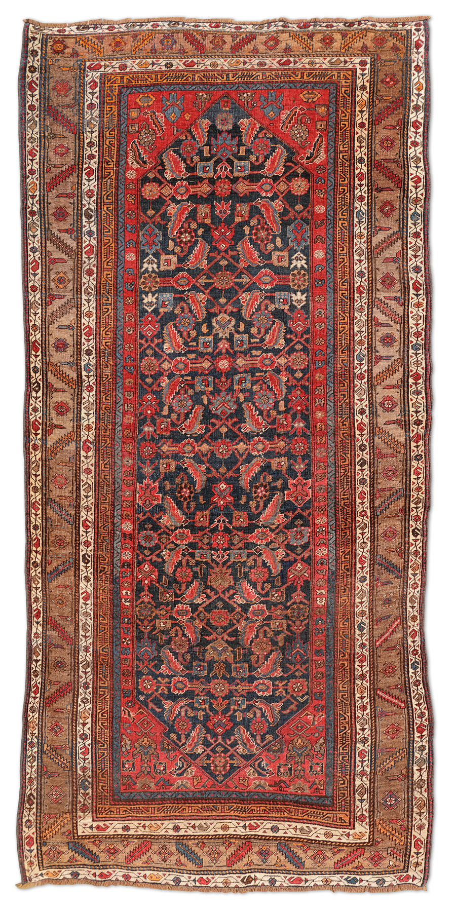 Garus Bidjar Perserteppich antik | Pflanzenfarben 134 x 314 cm