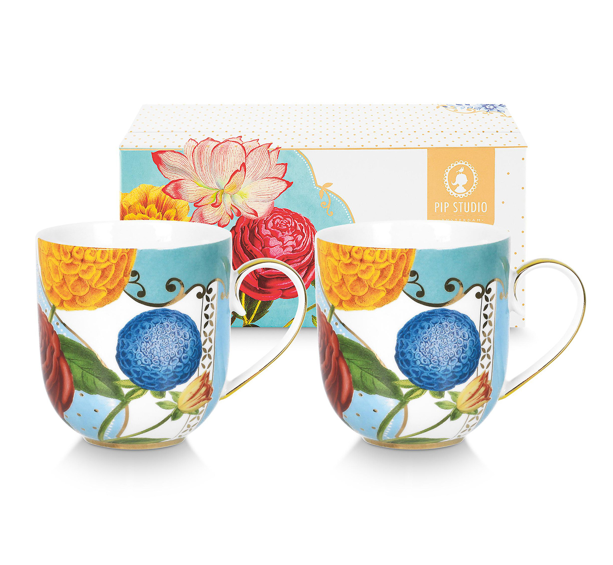 Pip Studio 3er Set Tasse klein Royal | Flowers