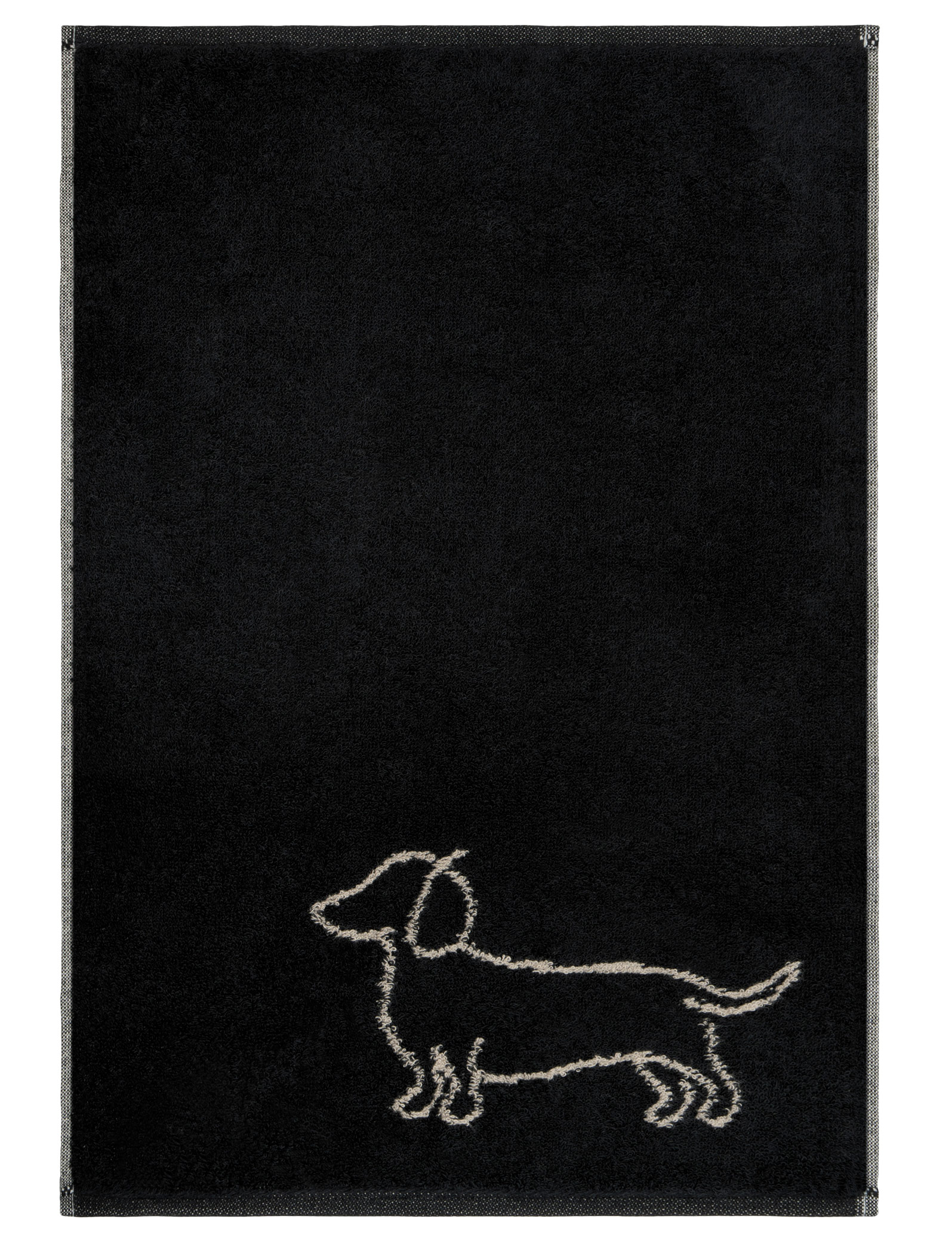Cawö Gästetuch We love Dogs 6248 | 93 schwarz/beige