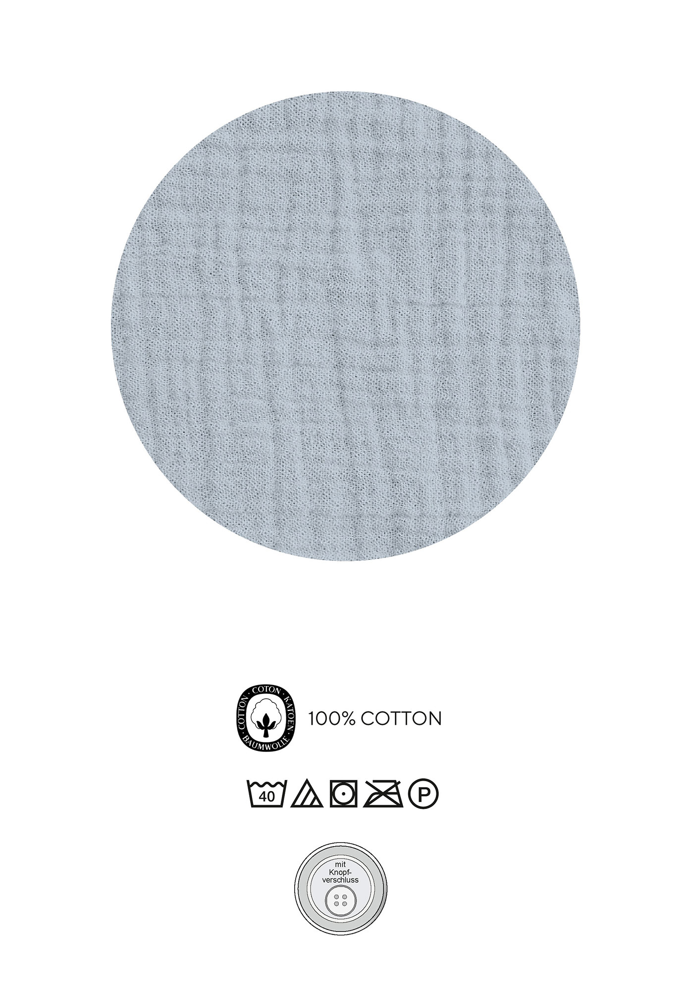 Biberna Musselin-Bettwäsche 0480500 | 220 Taubenblau