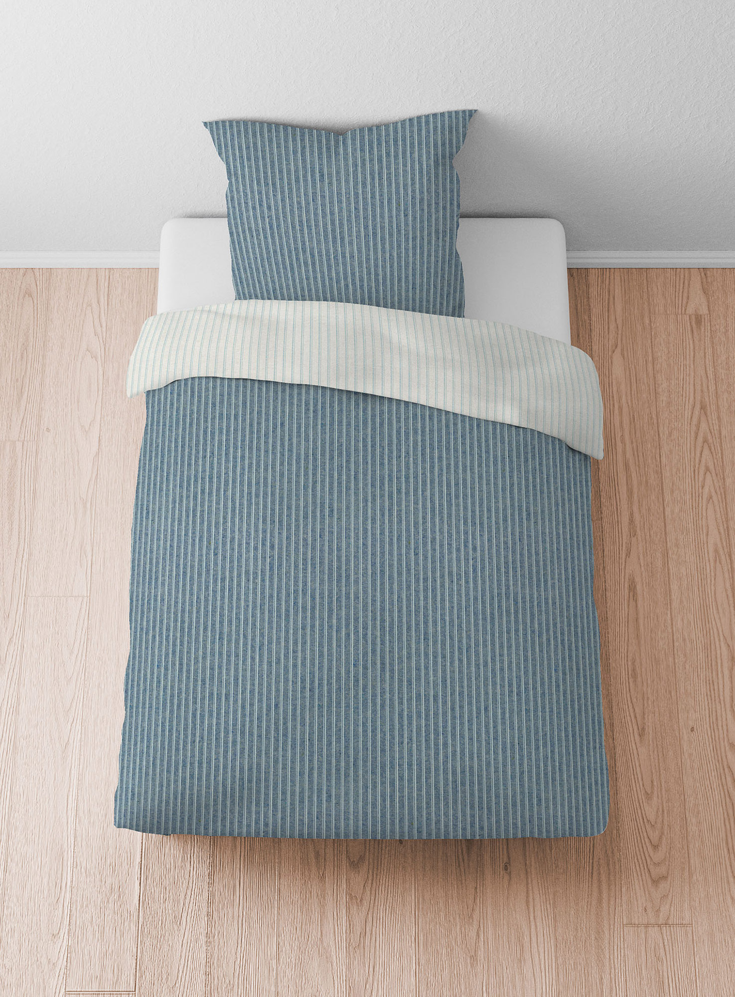 Biberna Melange-Flanellbettwäsche 0840507 | 256 Blau