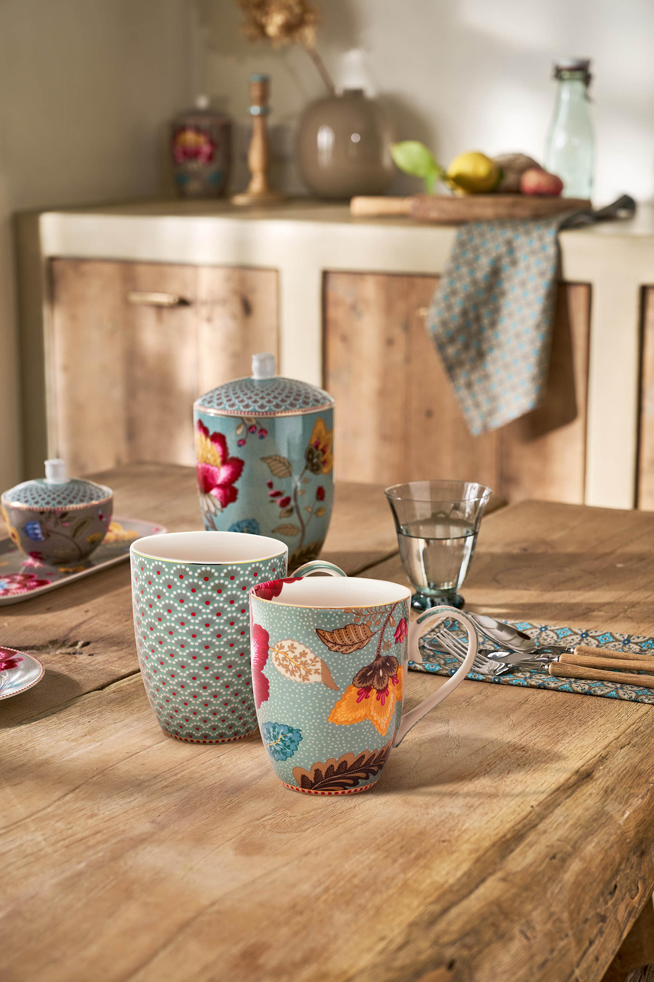 Pip Studio 2er Set Tassen gross Blooming Tales | Blue