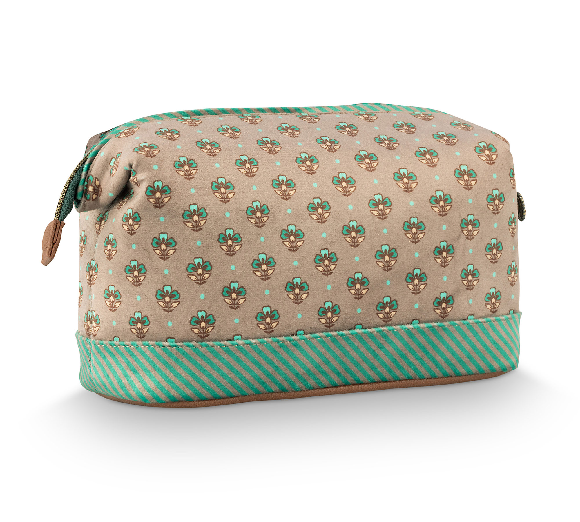Pip Studio Kosmetiktasche Jaipur Flower | khaki-grün