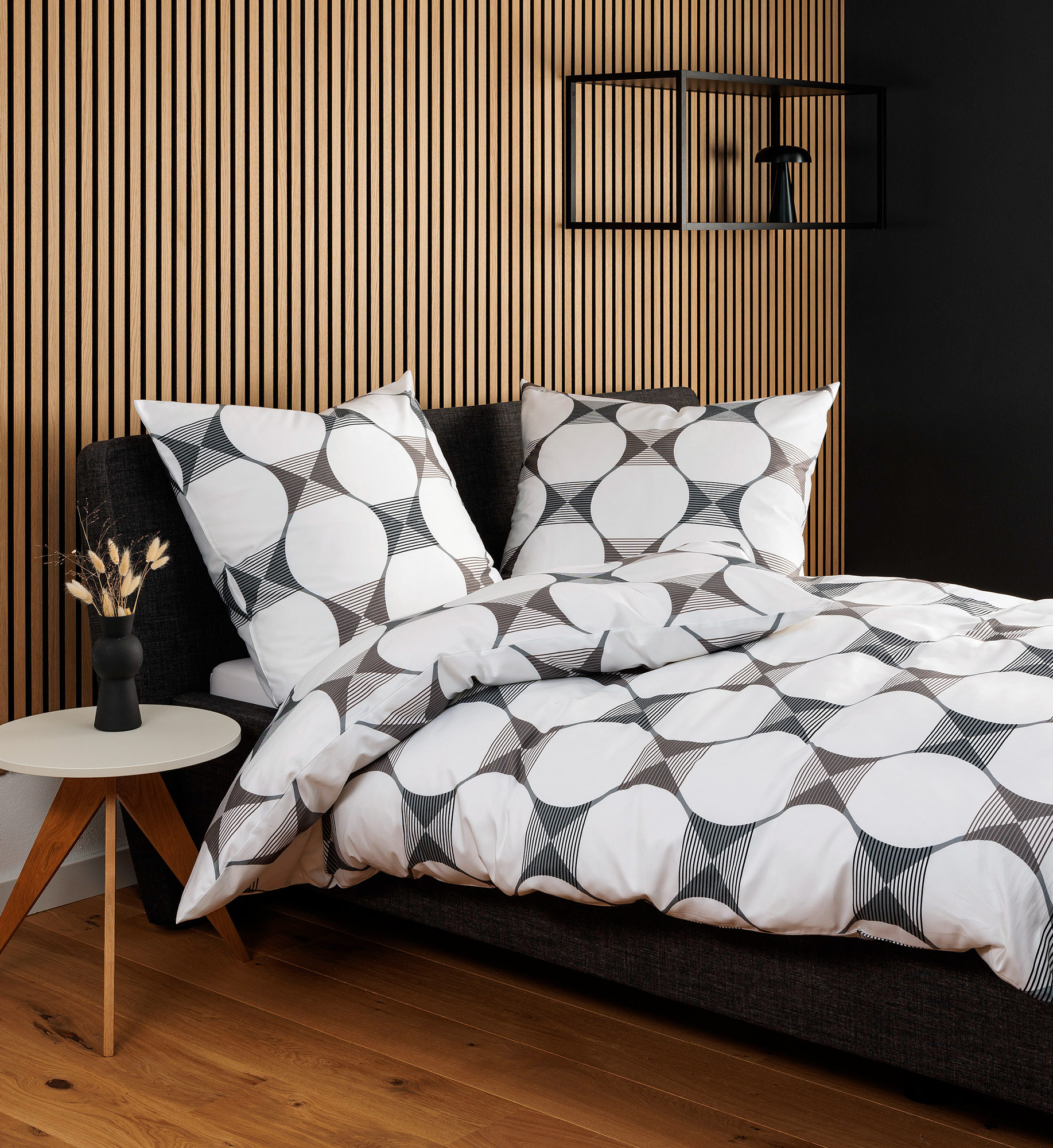 Janine Mako Satin Bettwäsche J. D. | 10 weiß grau