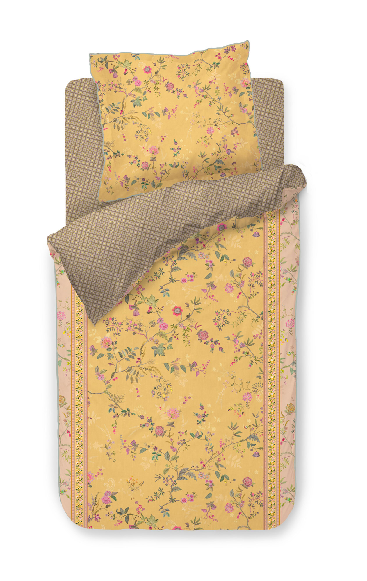 Pip Studio Perkalbettwäsche Bodhi Flower | Gelb