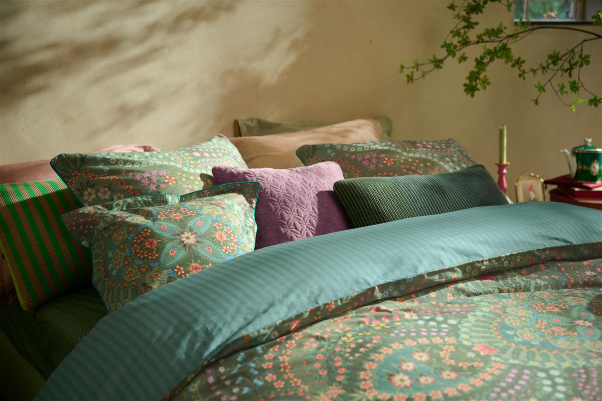 Pip Studio Perkalbettwäsche Alfombra | Grün