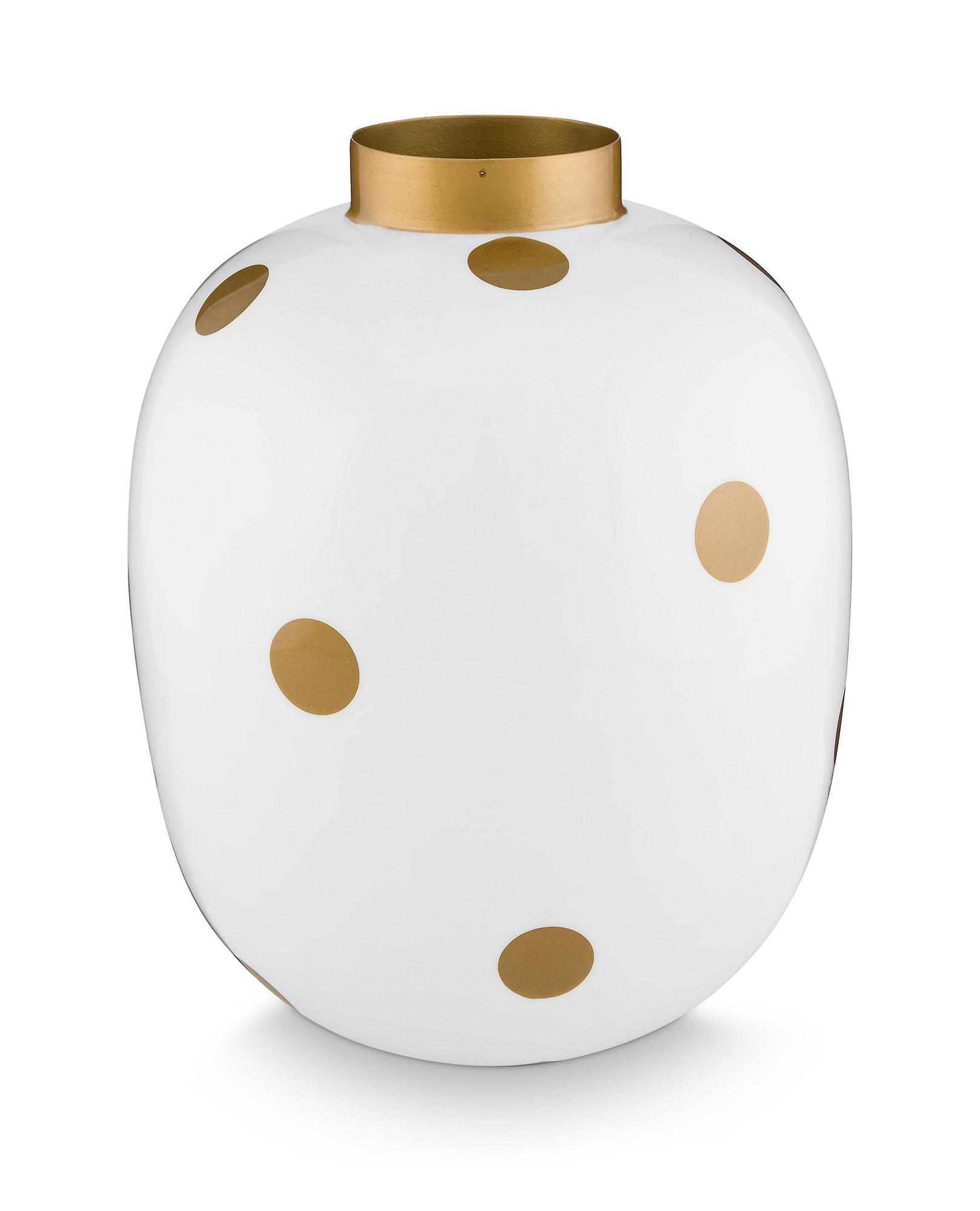 Pip Studio Metall Vase Punkte Dot Delight | Weiss-Gold