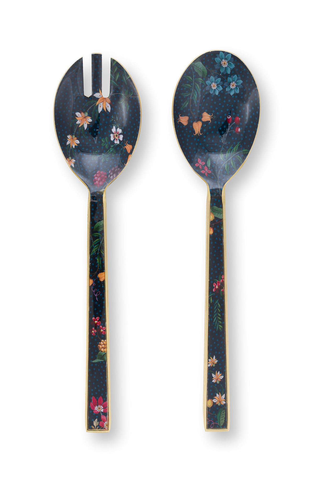 Pip Studio 2er Set Salatbesteck emailliert Berry Blues | bla