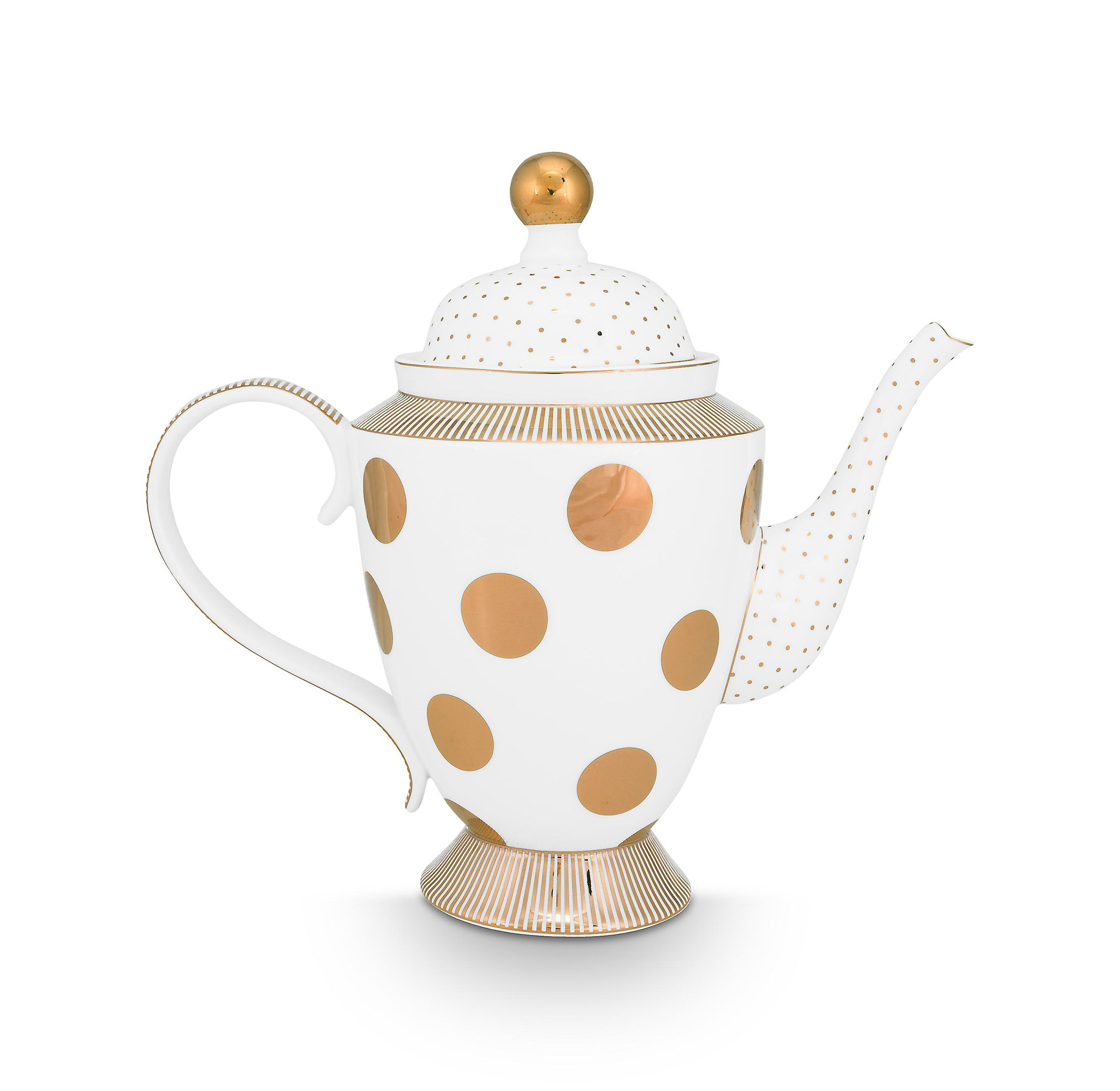 Pip Studio Teekanne Dot Delight | Weiss-Gold