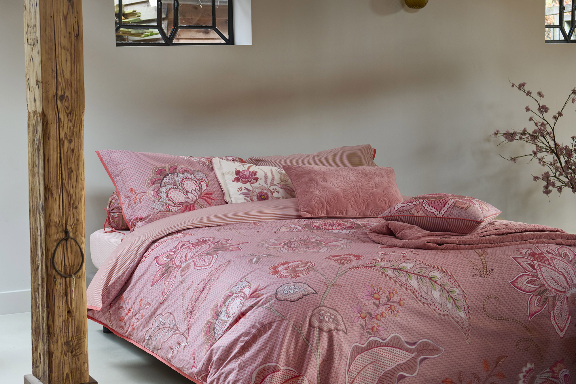 Pip Studio Perkalbettwäsche Mumbai Night | Rosa