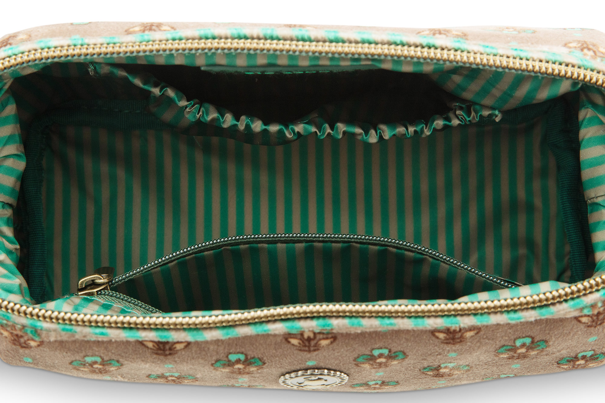 Pip Studio Kosmetiktasche Jaipur Flower | khaki-grün