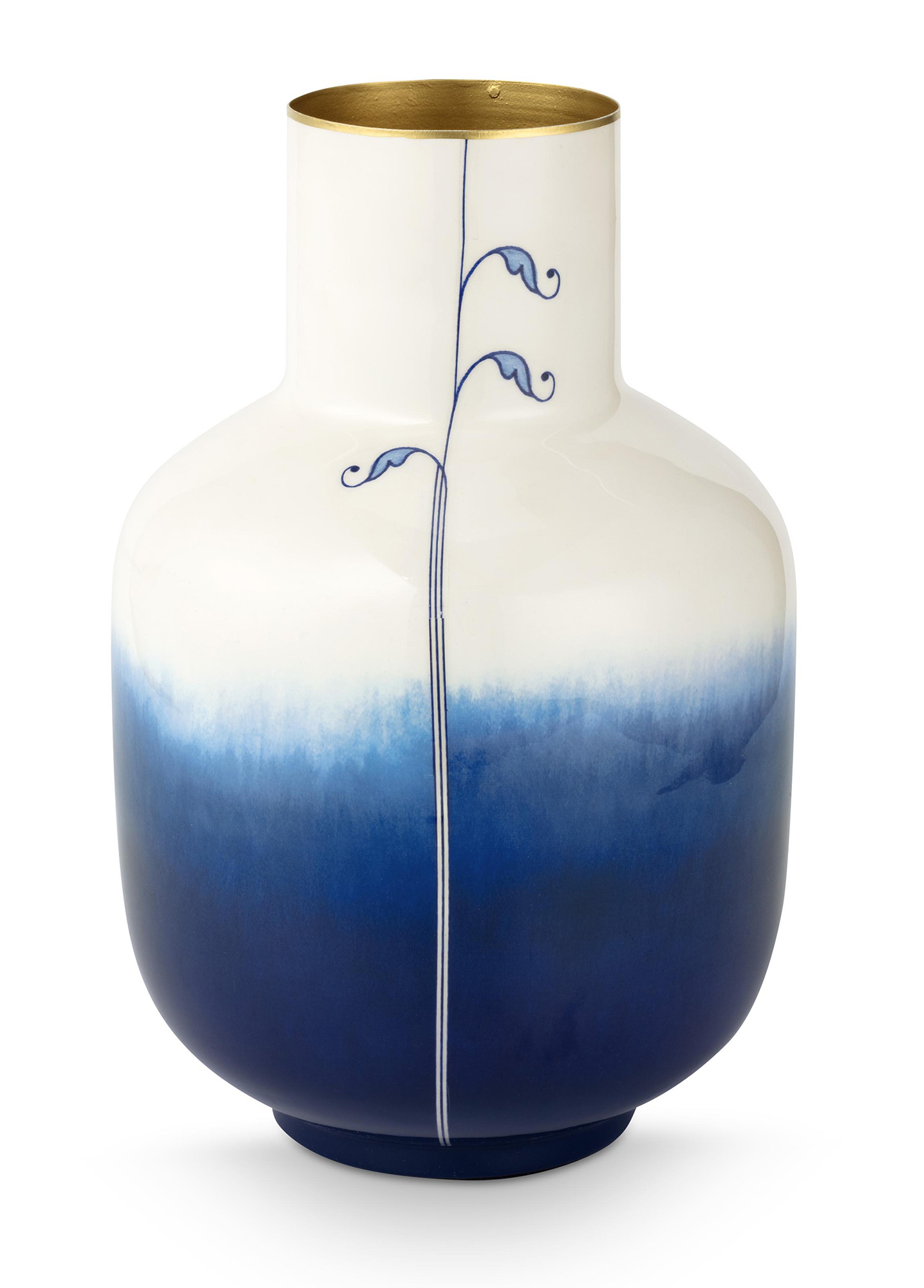 Pip Studio Vase Metall Blue Bird | blau