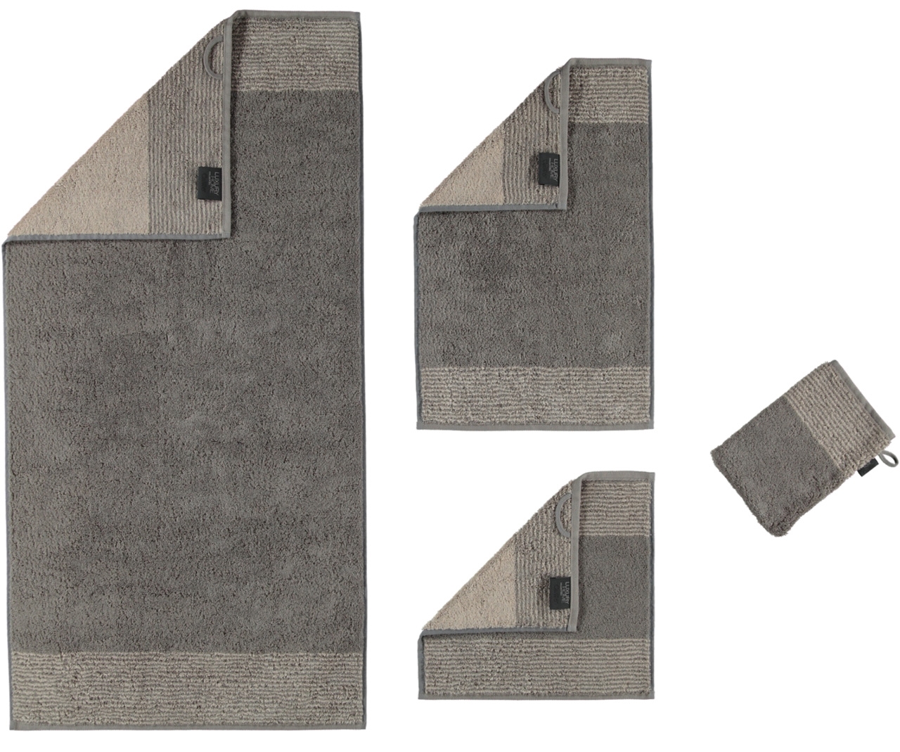 Cawö Handtuch Luxury Home  Two-Tone 590 | 70 Graphit